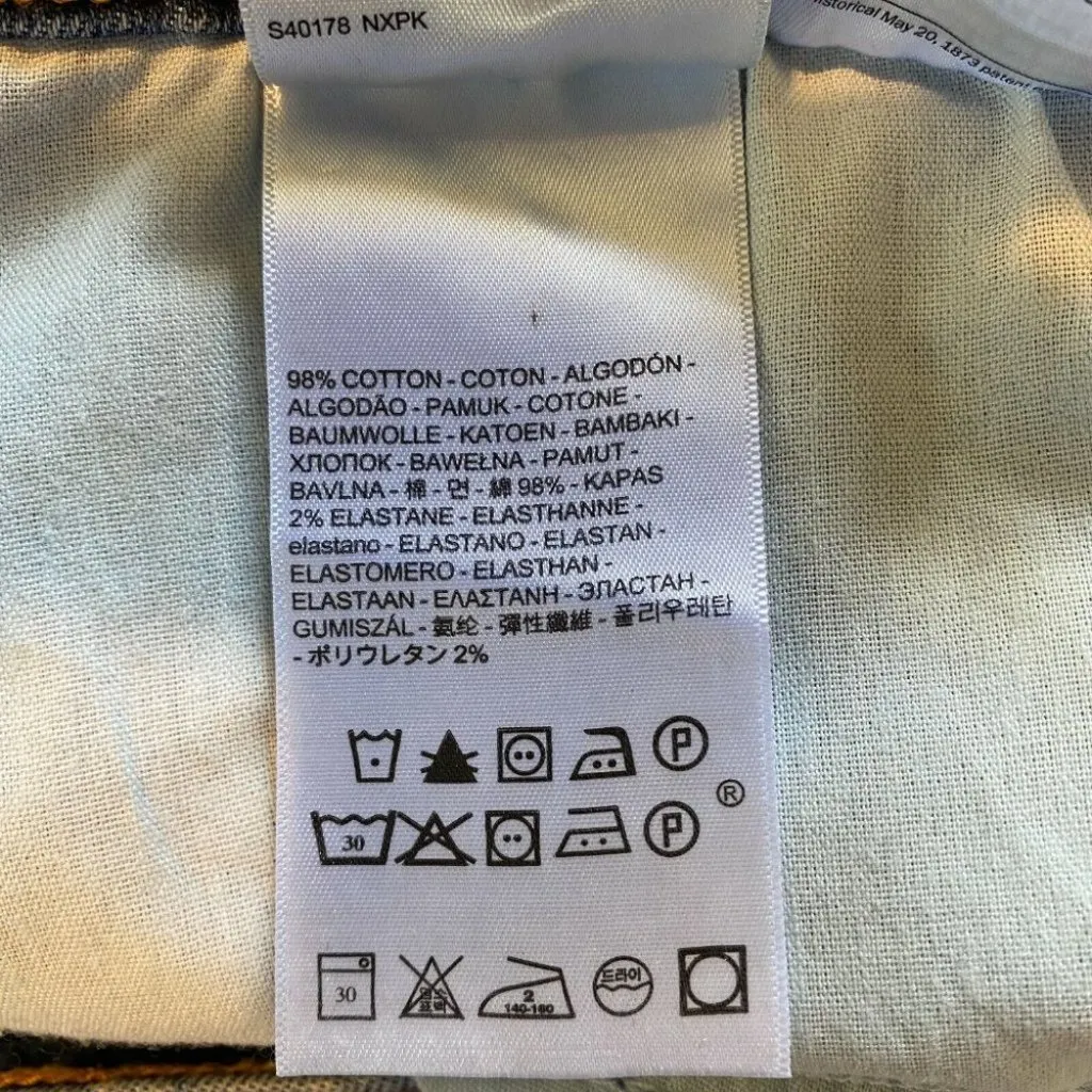 Levis Wedgie‎ Skinny Jeans 20W Dark Wash Denim Ankle Button Fly Fray Distressed - Image 10