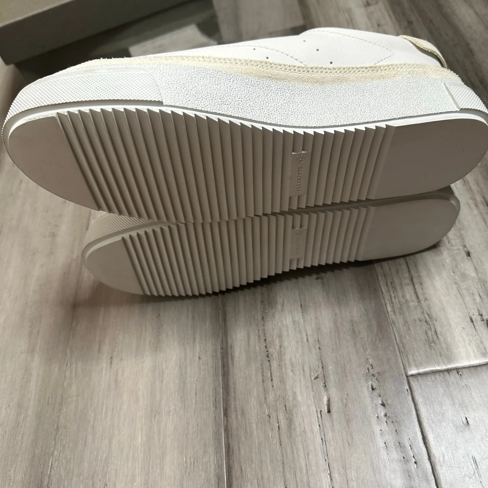 NEW All Saints Trish Leather Sneakers Women's White Size 11 - Image 8