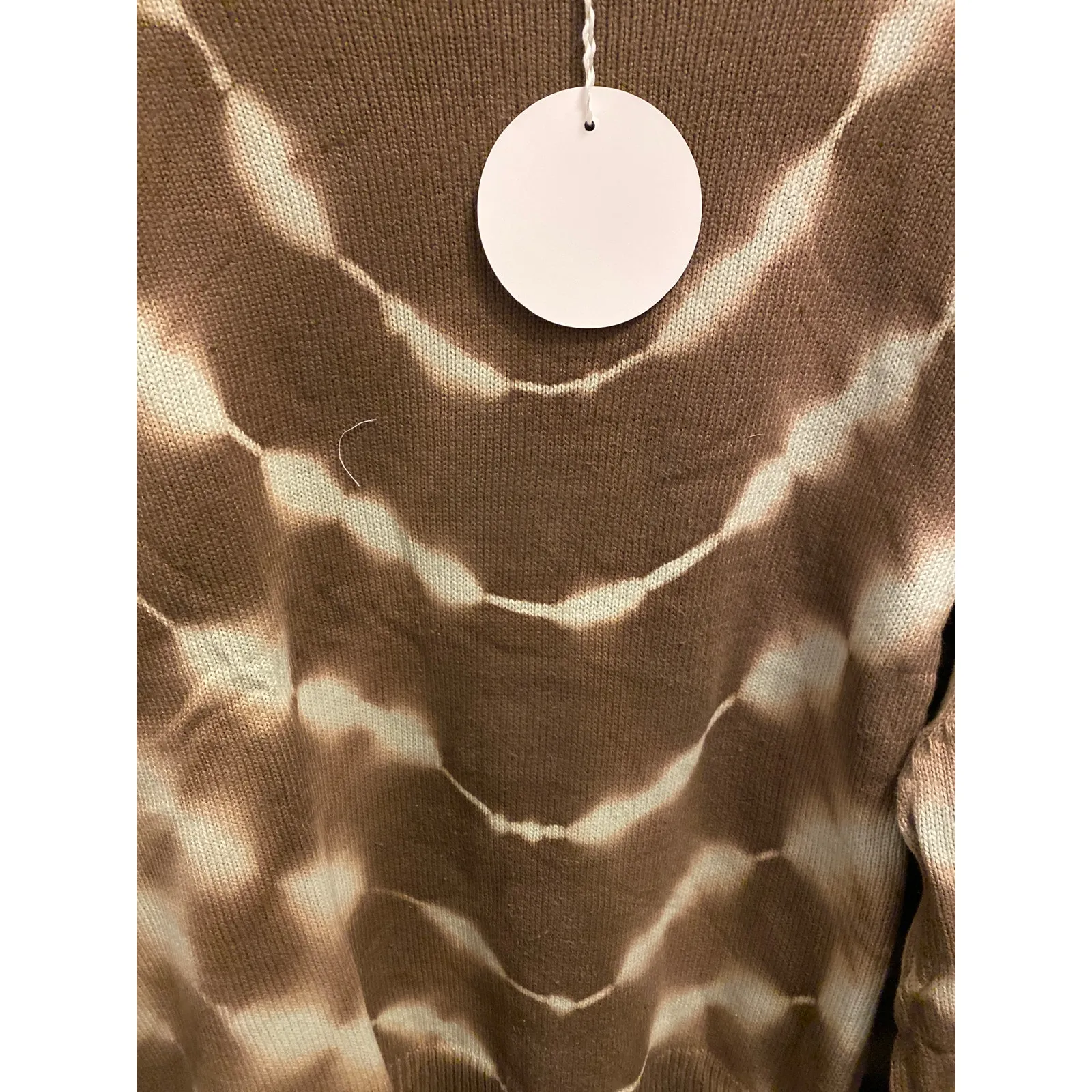 Brand New Umgee USA Women's Size 1X Plus Brown White Tie Dye Sweater Top - Image 3