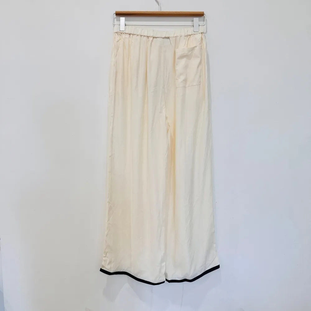 Sleepy Jones Bettina 100% Silk Charmeuse Cream Wide - Image 3