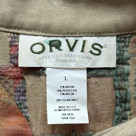 Vintage Orvis Patchwork Quilted Embroidered Button Down Jacket Women Size Large‎ - Image 8
