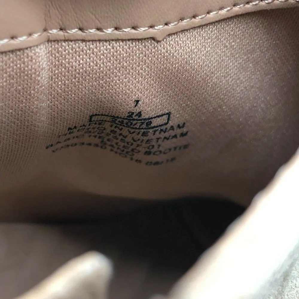 Old Navy Womens Ankle Boots Stacked Heel Faux Suede Zipper Beige Size 7 - Image 8