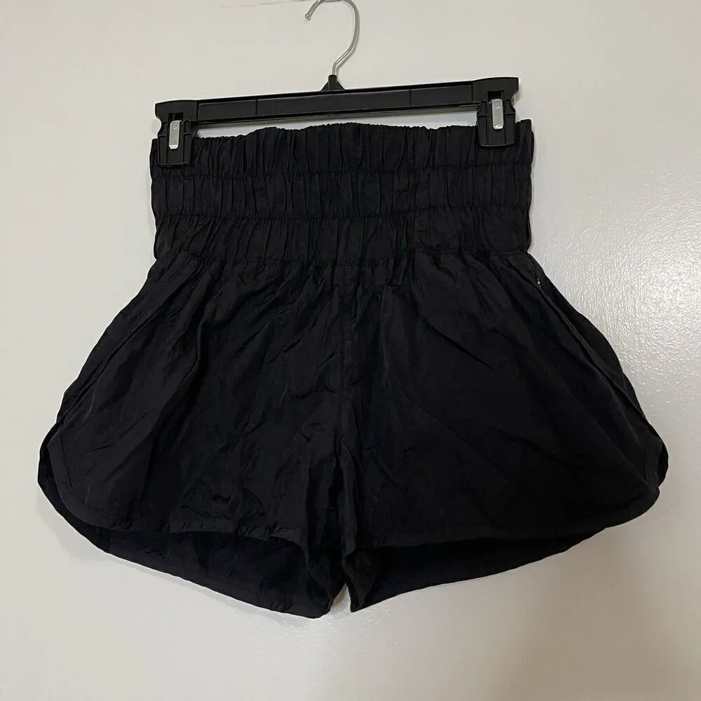 FREE PEOPLE MOVEMENT THE WAY HOME BLACK HIGH WAIST RUNNING SHORTS SMALL - Image 2