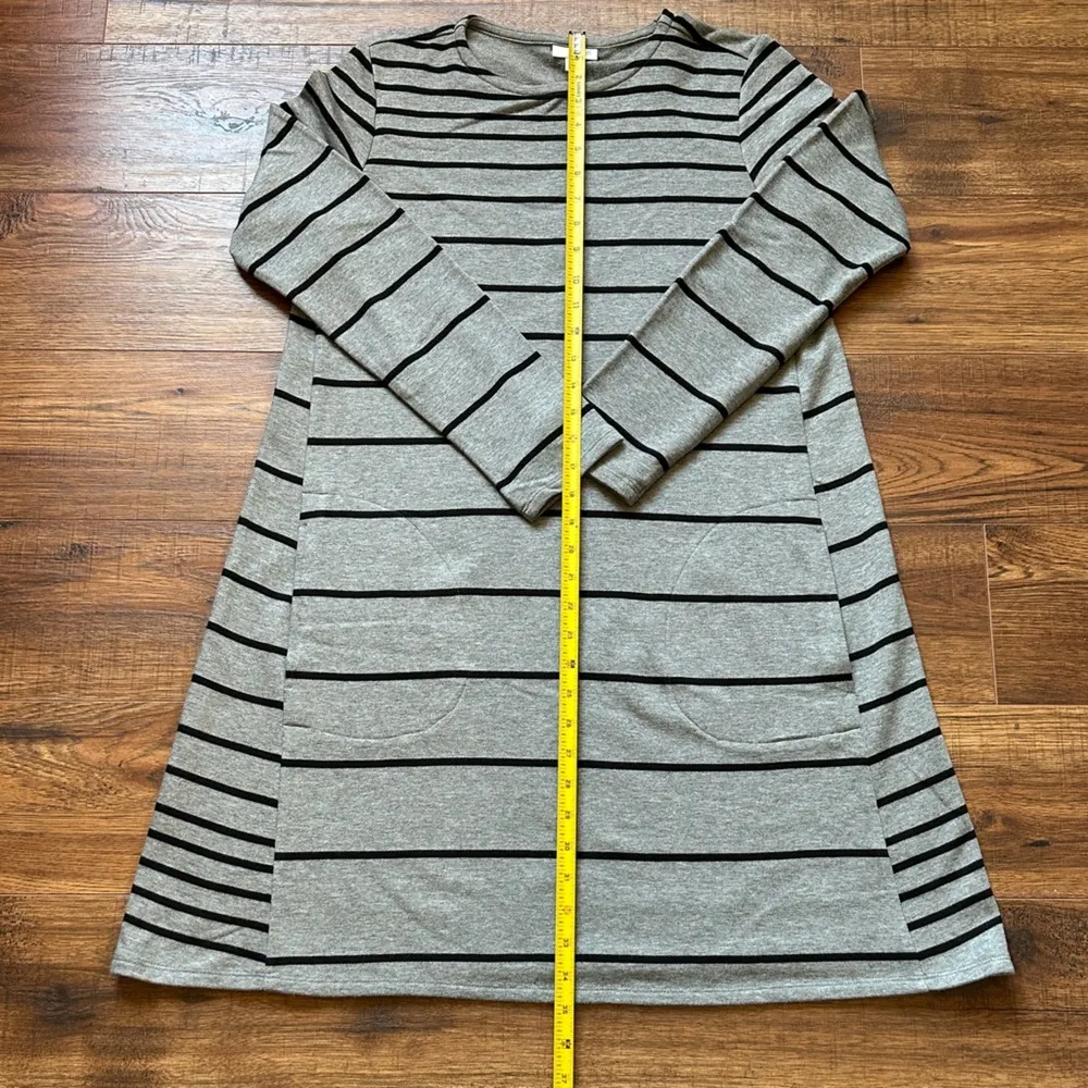 J. Jill Women’s A Line Sweatshirt Dress Striped Knee Length Size Small - Image 6