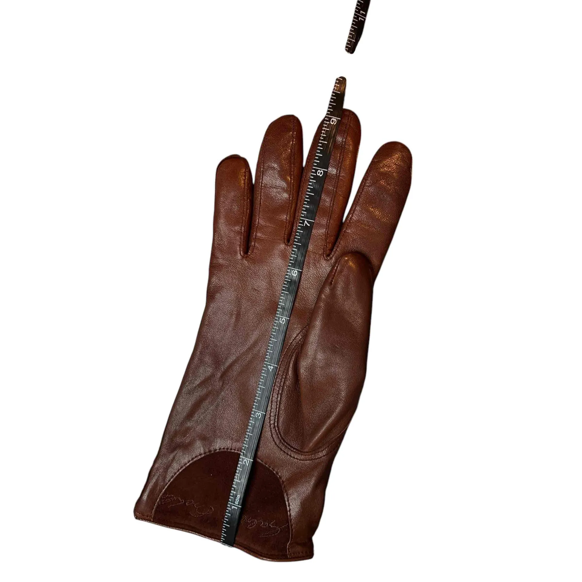 Gabriele Strehle Brown‎ Leather Dress Womens Size 7 Gloves Brown - Image 7