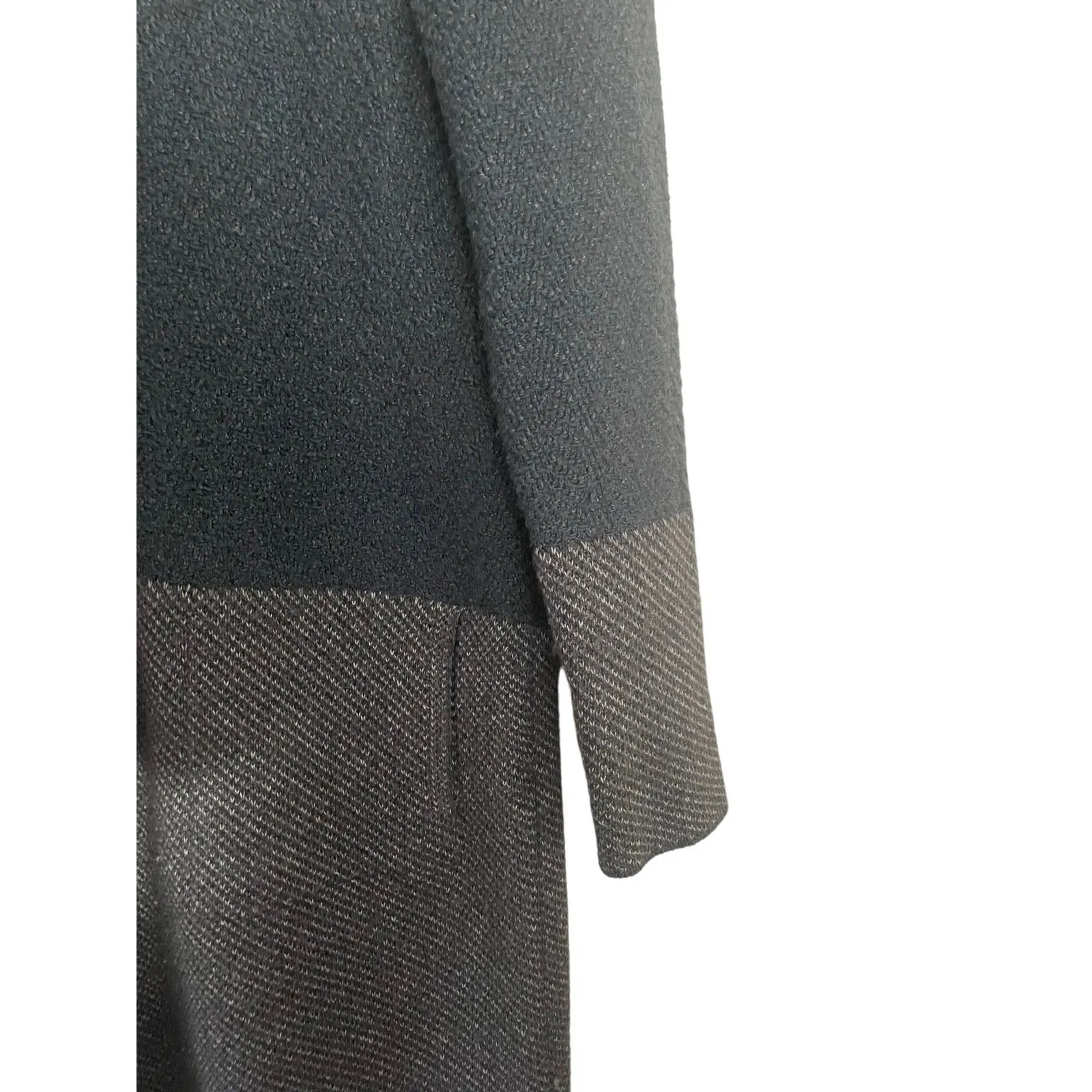 J Jill Women Coatigan‎ XS Gray Neutral Colorblock Longline Heavy Knit Duster - Image 7