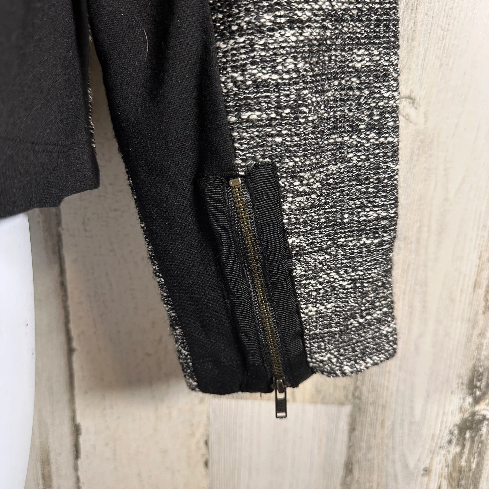 Eileen Fisher Jacket S | Tweed Zip-Up | Black White Grey | Pockets | MSRP $268 - Image 6