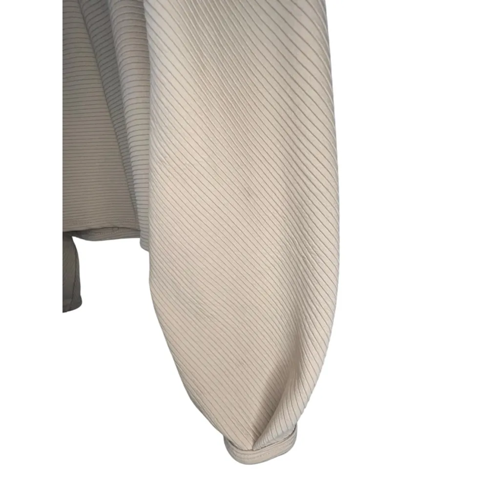 Event Tan Long Sleeve Ribbed Crop Top With Balloon Sleeves Size M - Image 4