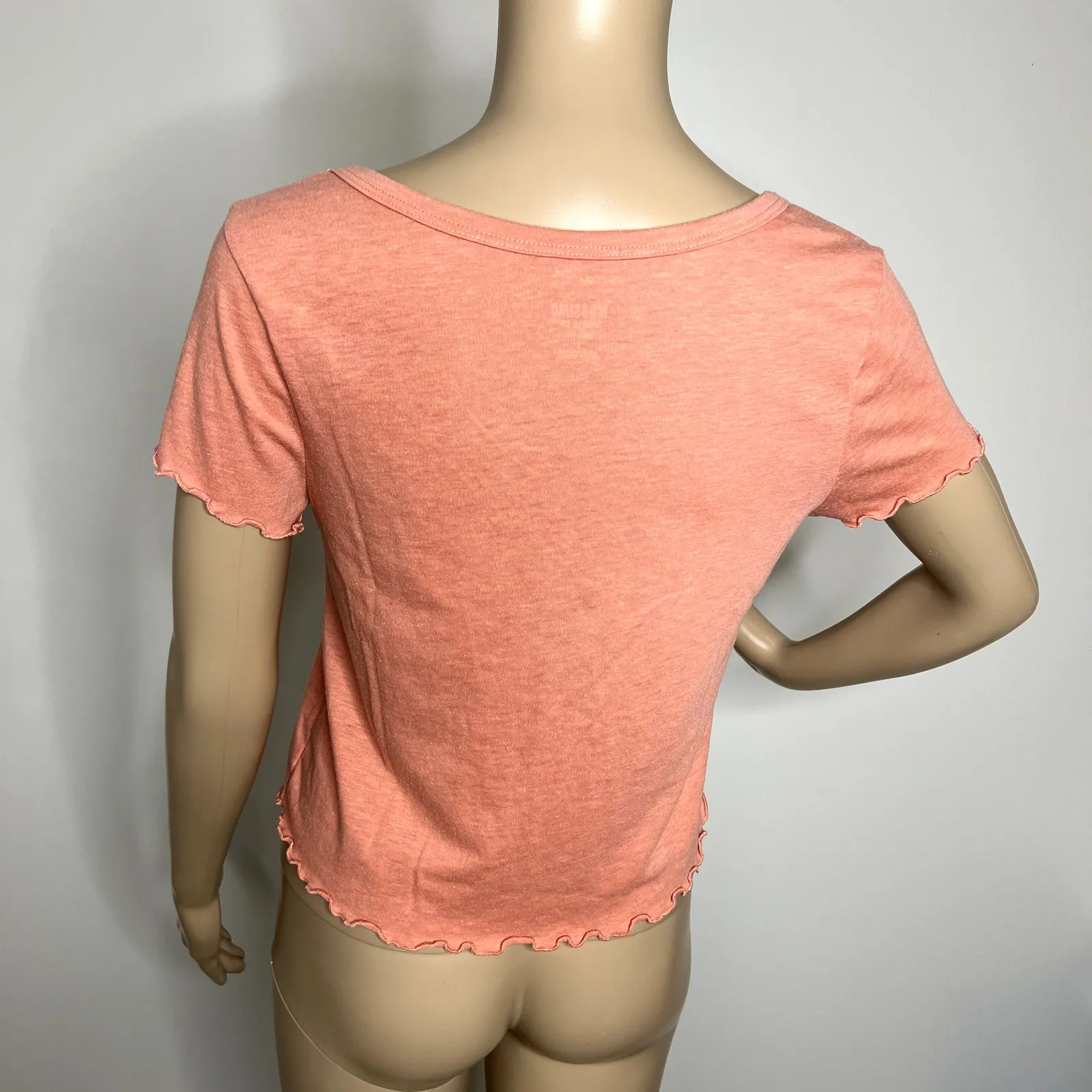 Mossimo Supply Co Pink Short Sleeve Ruffle Top - Image 2