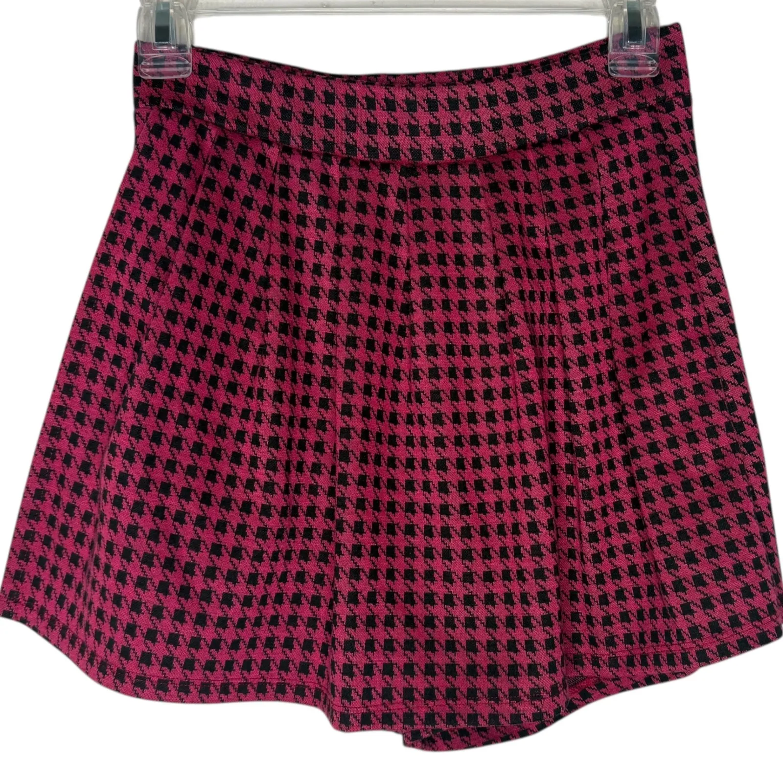 Papaya Houndstooth Mini‎ Skort Size M Faux Skirt with Shorts Pleated Pink y2k - Image 5