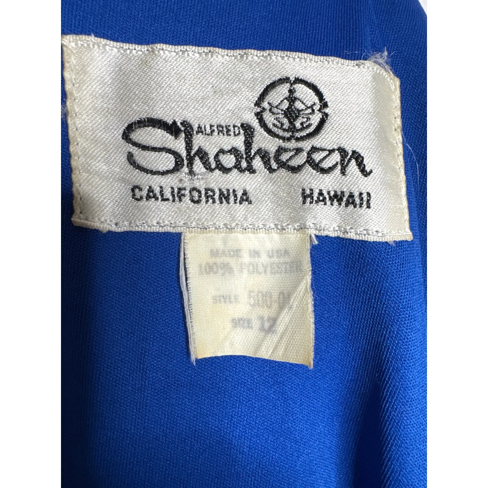 1970s Alfred Shaheen Blue Paisley Jumpsuit Set w Fringe Shawl medium - Image 12