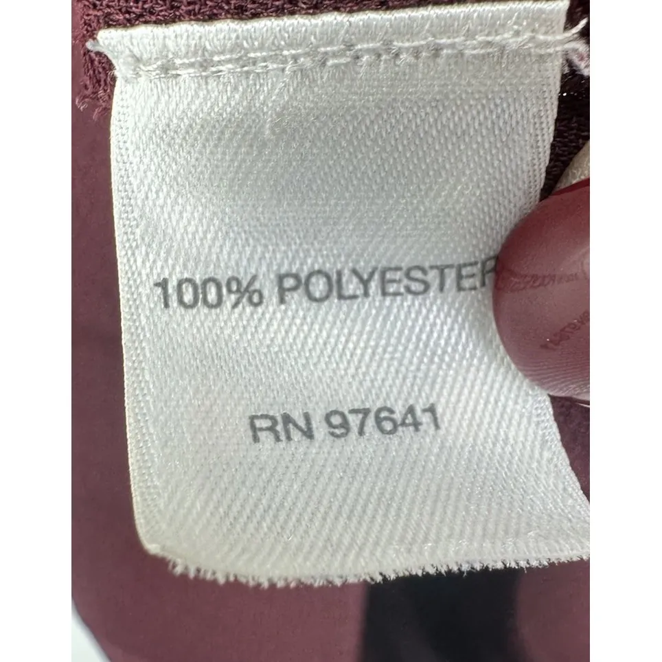 J Jill Womens‎ Blouse XS Burgundy Ruffle Pleated Hem Shirt Top 3/4 Sleeve Red - Image 4