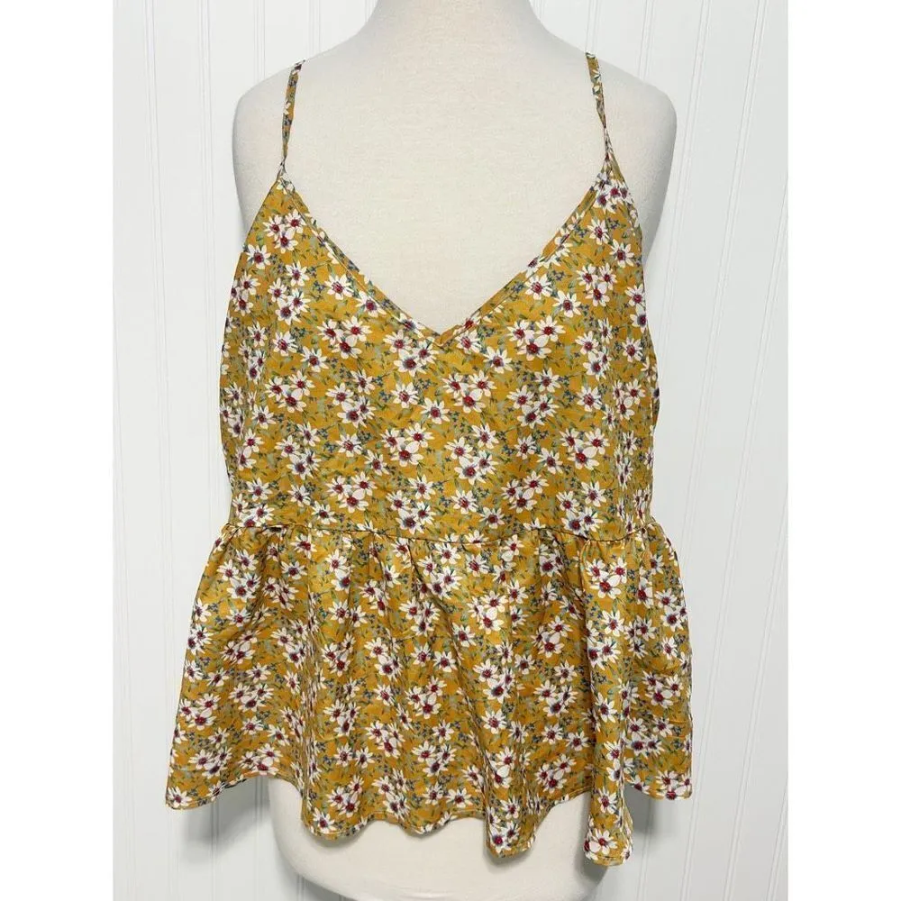 Shein Women's Sleeveless‎ Floral Print Boho Peplum Cami Top Multi-Color Size 1XL - Image 11