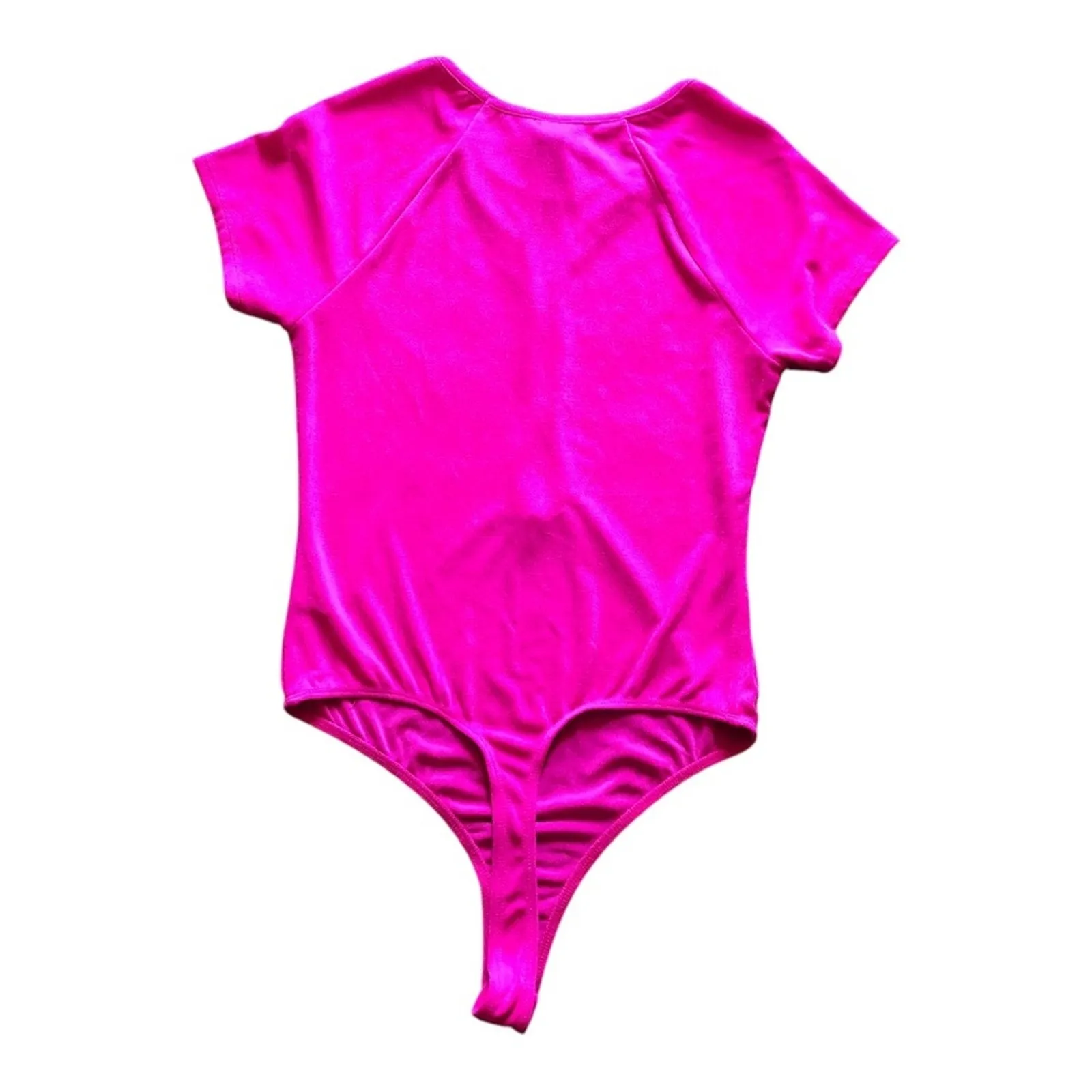 Wild Fable NWT Womens Trendy Cut-Out Sleek Bodysuit Bold Vibrant Pink Sz Medium - Image 3