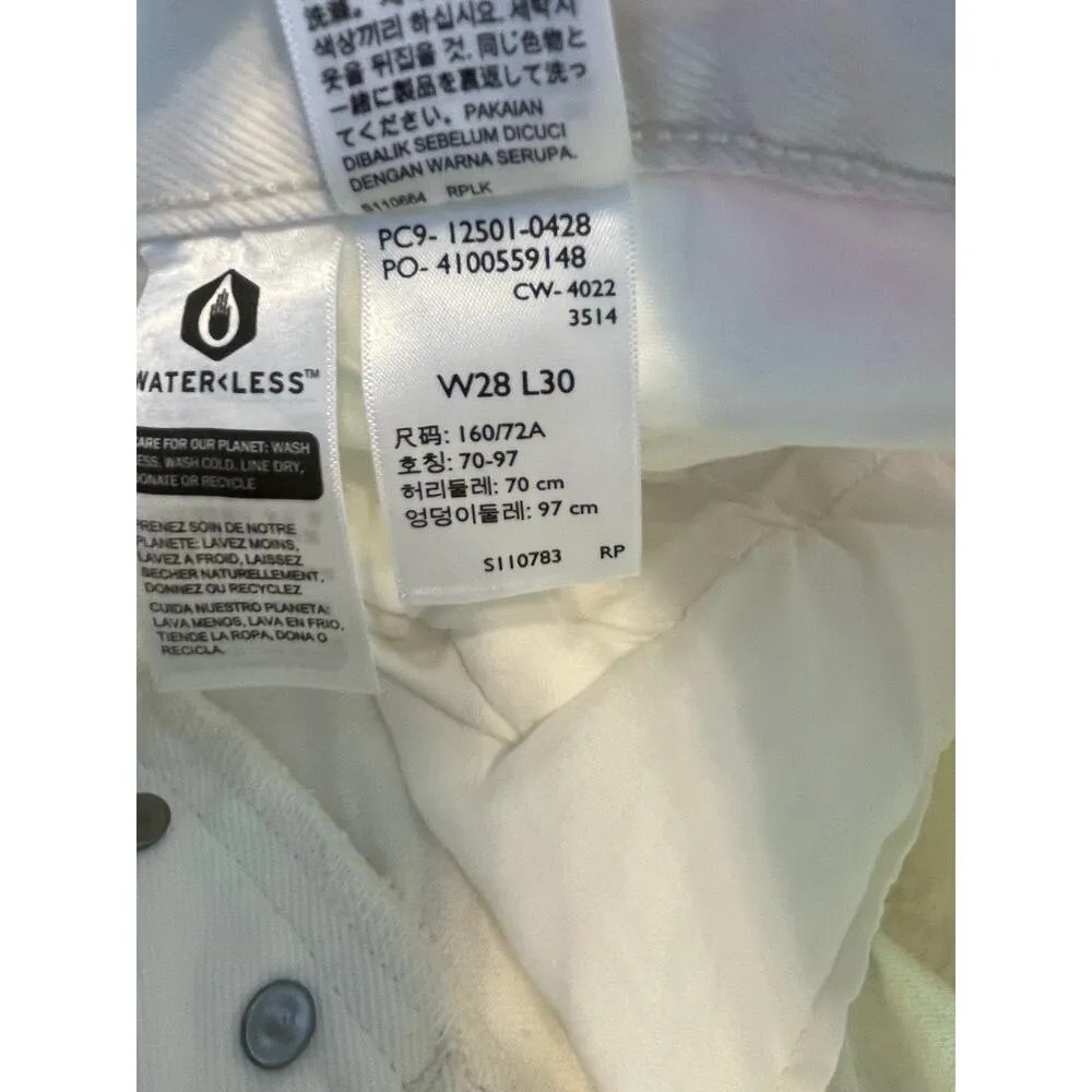 Levi's 501 Jeans Size 28 High Rise White Tie Dye Button Fly Festival Hippie NWT - Image 8