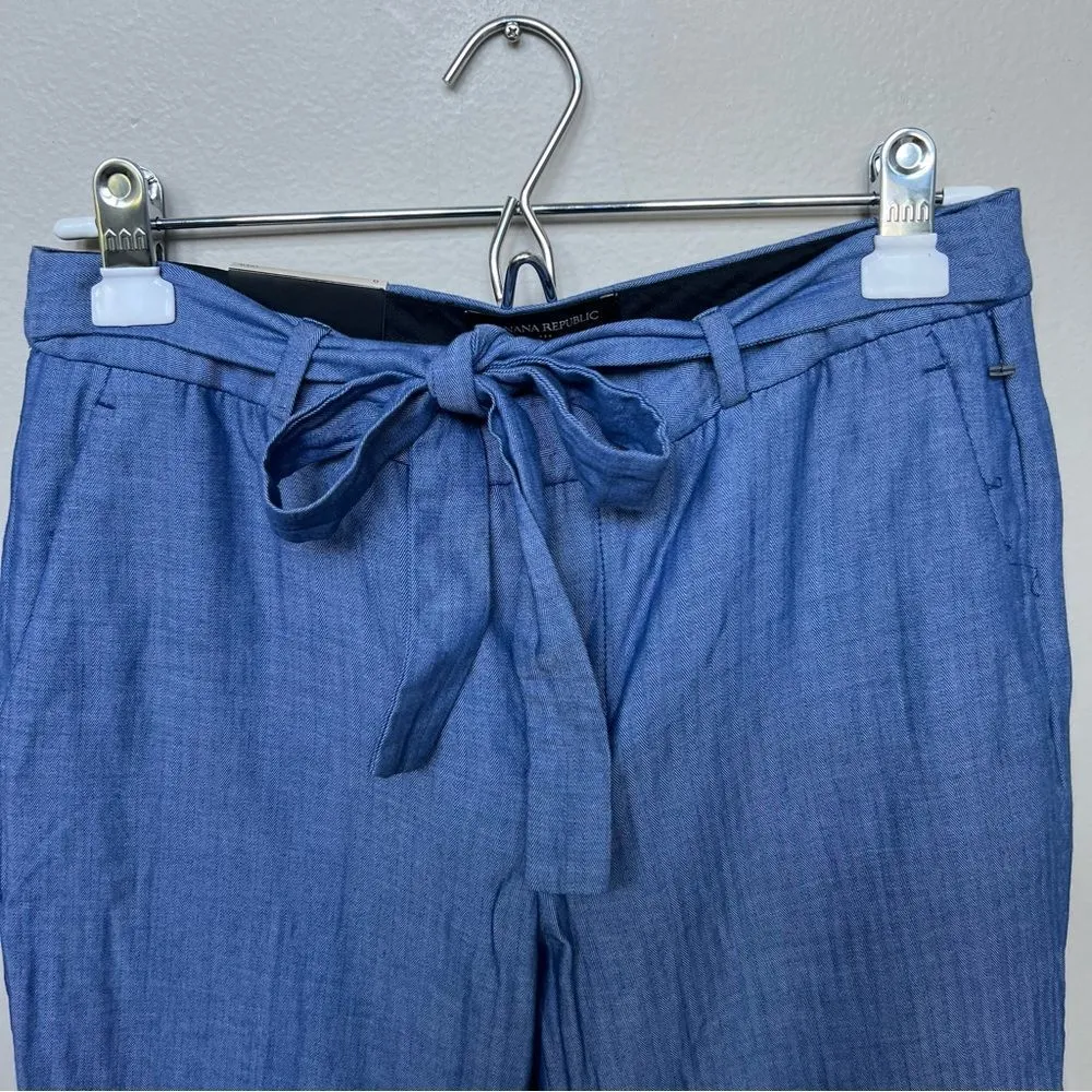 Banana Republic NWT Avery Ankle Dress Pants Tie Belt Blue Size 6 - Image 4