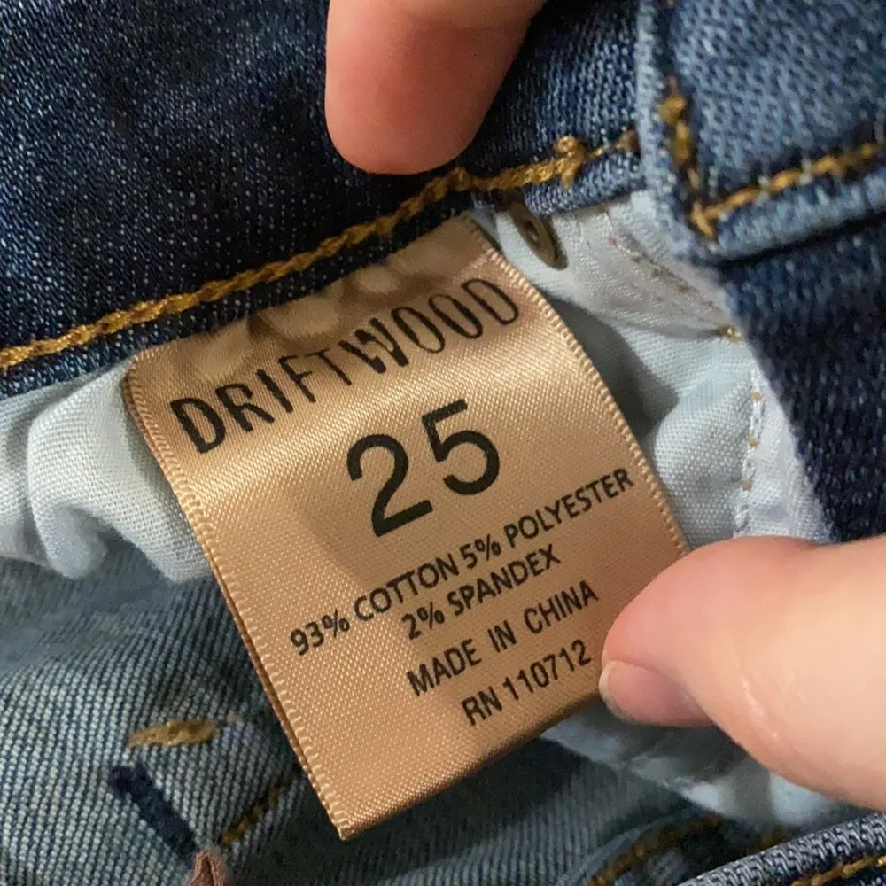 Driftwood Jackie Rome skinny floral embroidered distressed jeans size 25 - Image 11