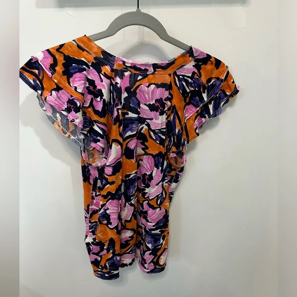 MAEVE ANTHROPOLOGIE CATIE RUFFLE-SLEEVED TEE BLOUSE TOP​​ - Image 5