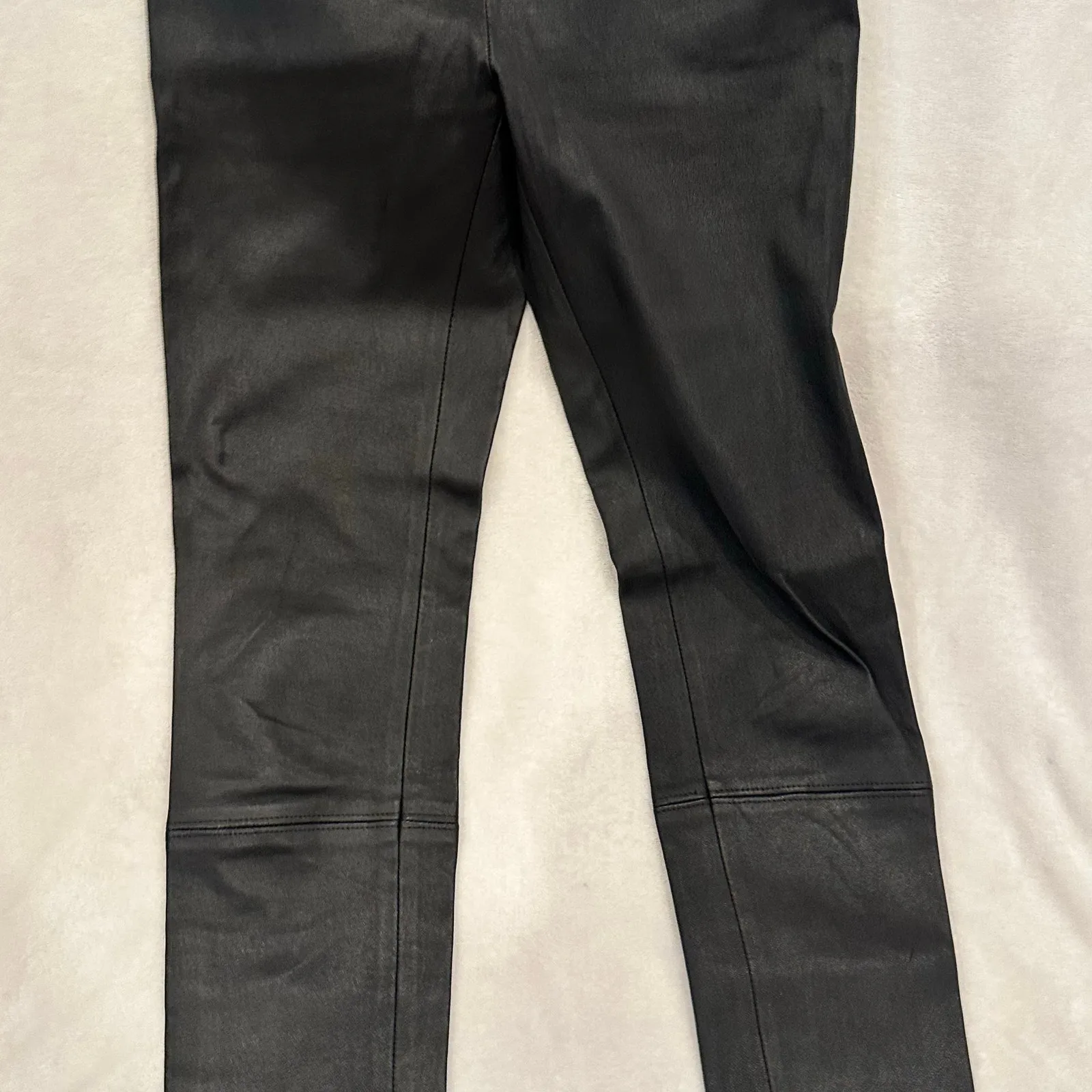 Alice + Olivia Front-Zip Leather Leggings sz 0 - Image 10