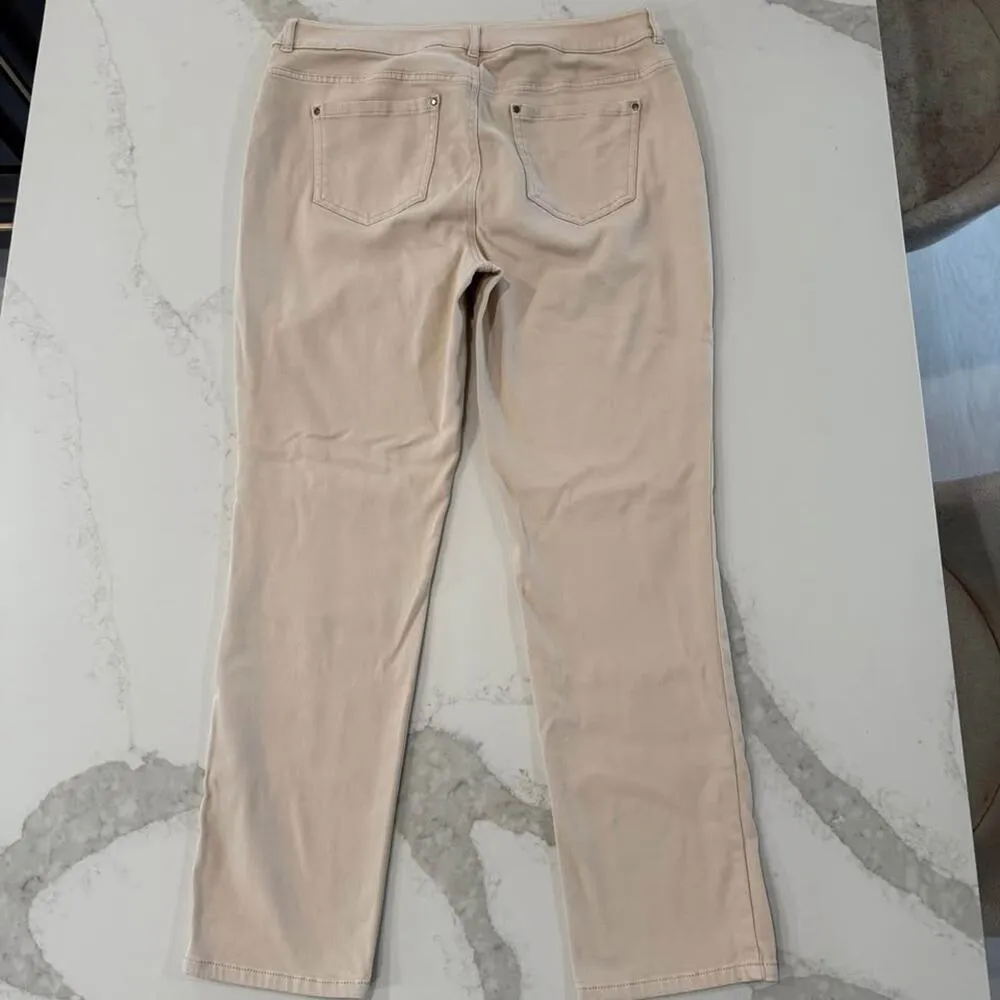 Chico’s Platinum Denim Ankle Jeans Womens Size 28” StraightLeg Blush Pink/Beige - Image 5