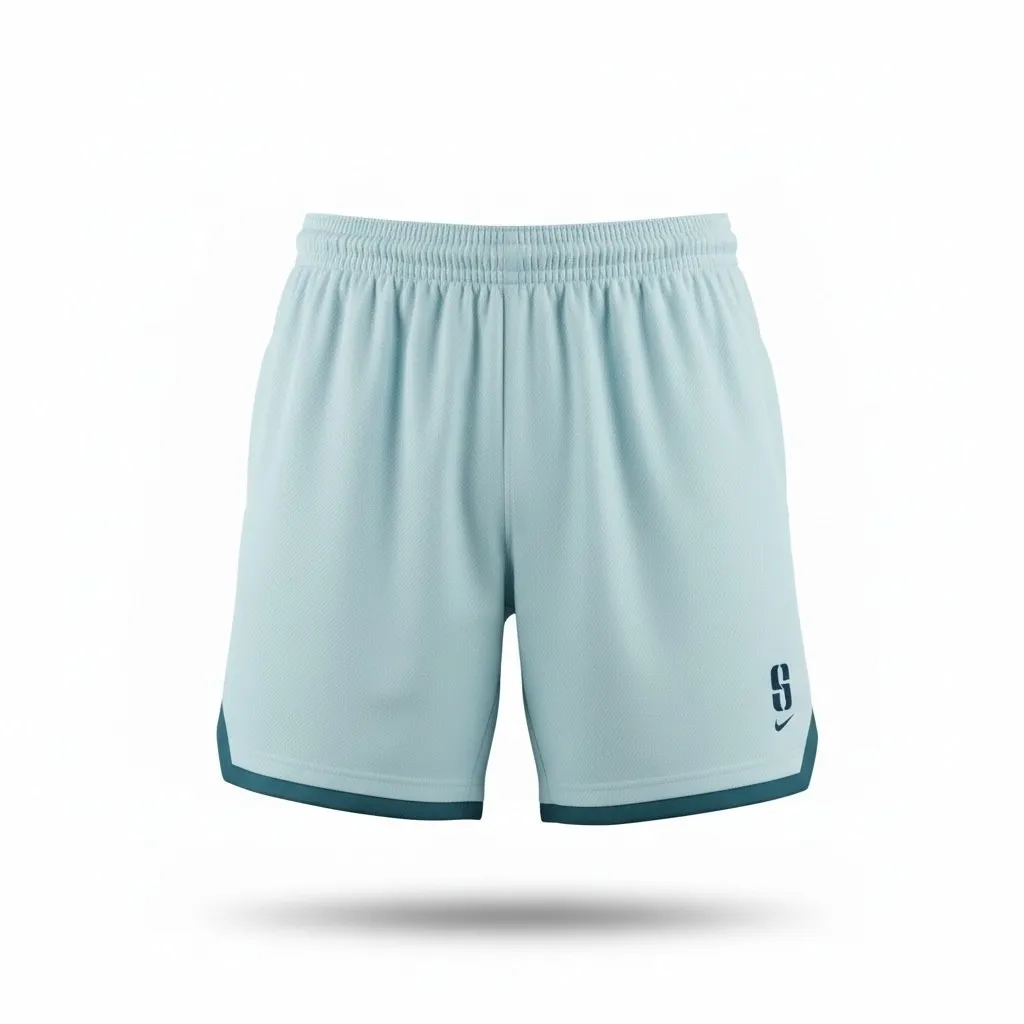 Nike Womens Standard Fit 6 In Length Basketball Shorts Reversible Teal Blue Sz L - Image 3