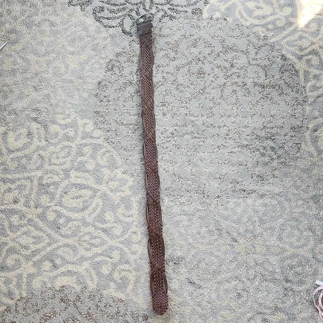 Braided Leather Belt Brown XL - Image 5