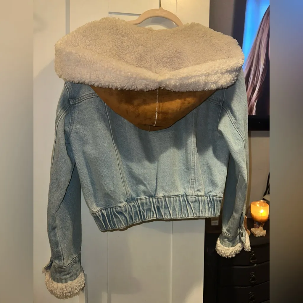 Free People We The Free Perry Hooded Denim Jacket $148 MSRP - Image 15