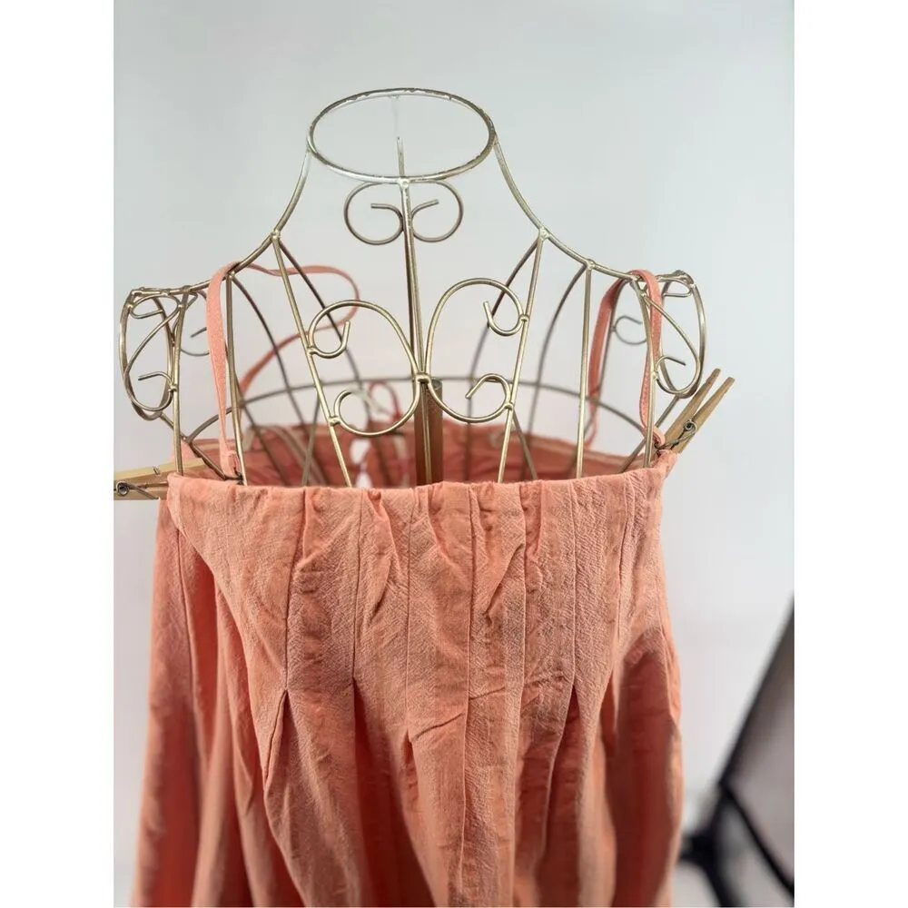 Free People NWT All For Sun Maxi Dress Coral Pink Women’s Size Small Pockets - Image 6