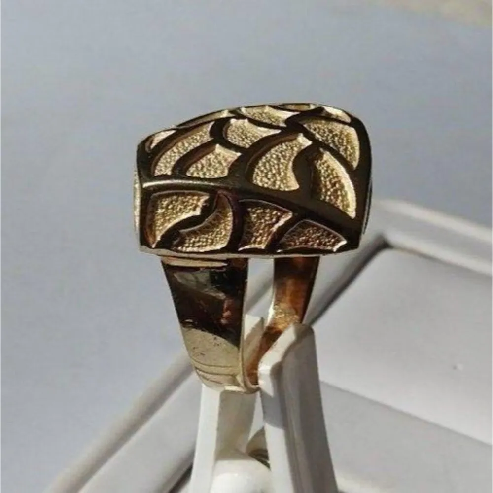 Silver Vermeil Statement Ring Size 6 1/4 925 Italy Bold Modern Jewelry Piece - Image 3