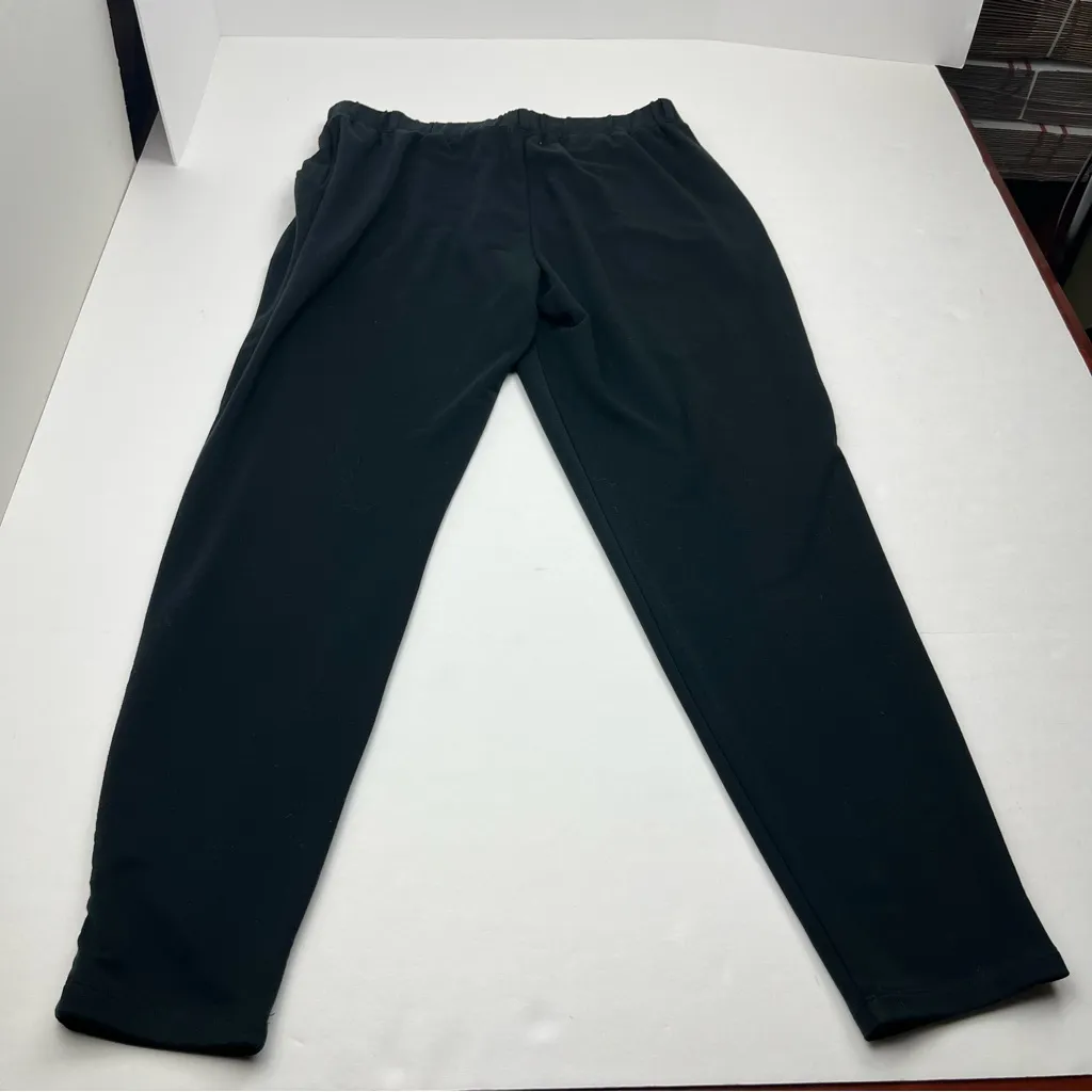 Garnet Hill Womens Size Medium Black Pull-On Pleated‎ Pants Two Pockets Stretch - Image 12