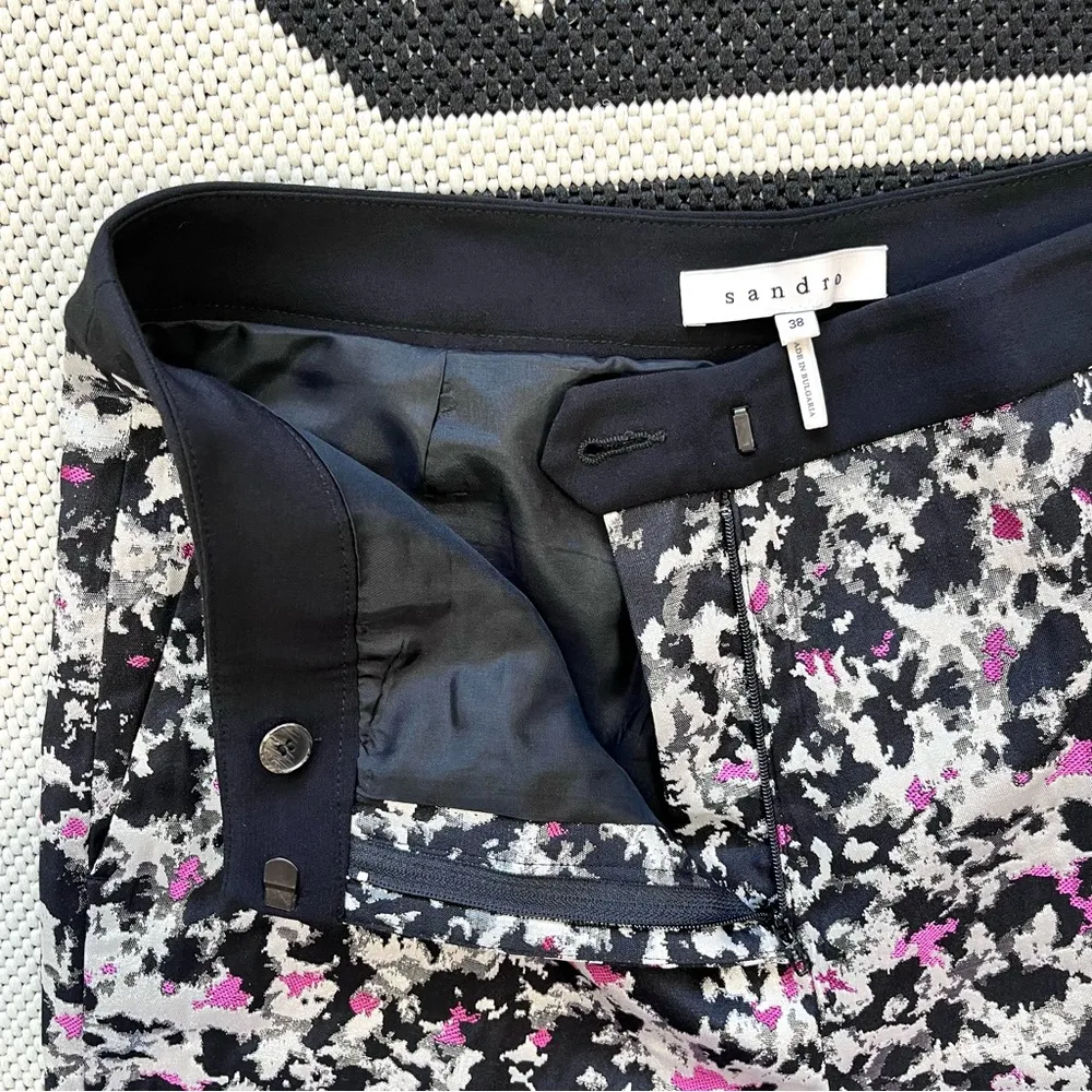 Paris Jacquard Metallic Printed Trousers Size 38 - Image 11