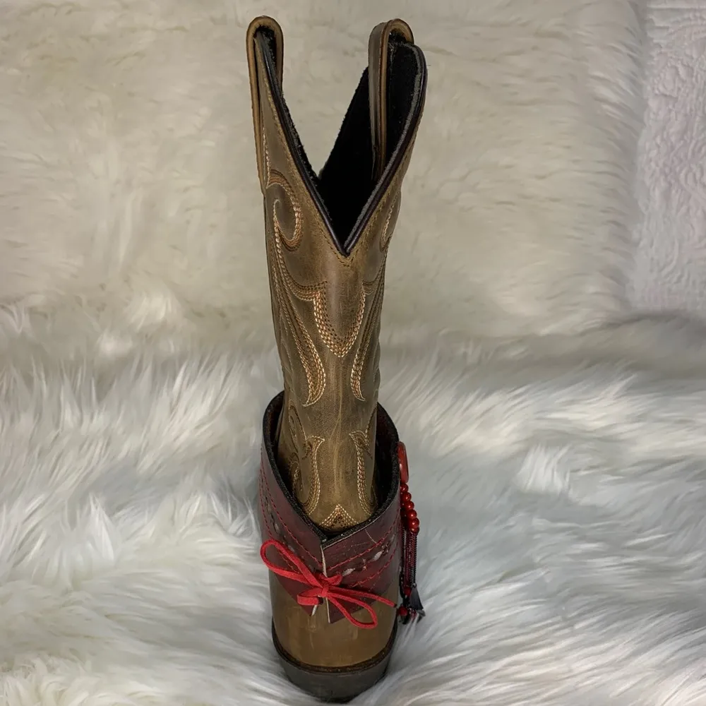 Handmade Removable Women’s Boot Bands/Cuffs Red - Image 3