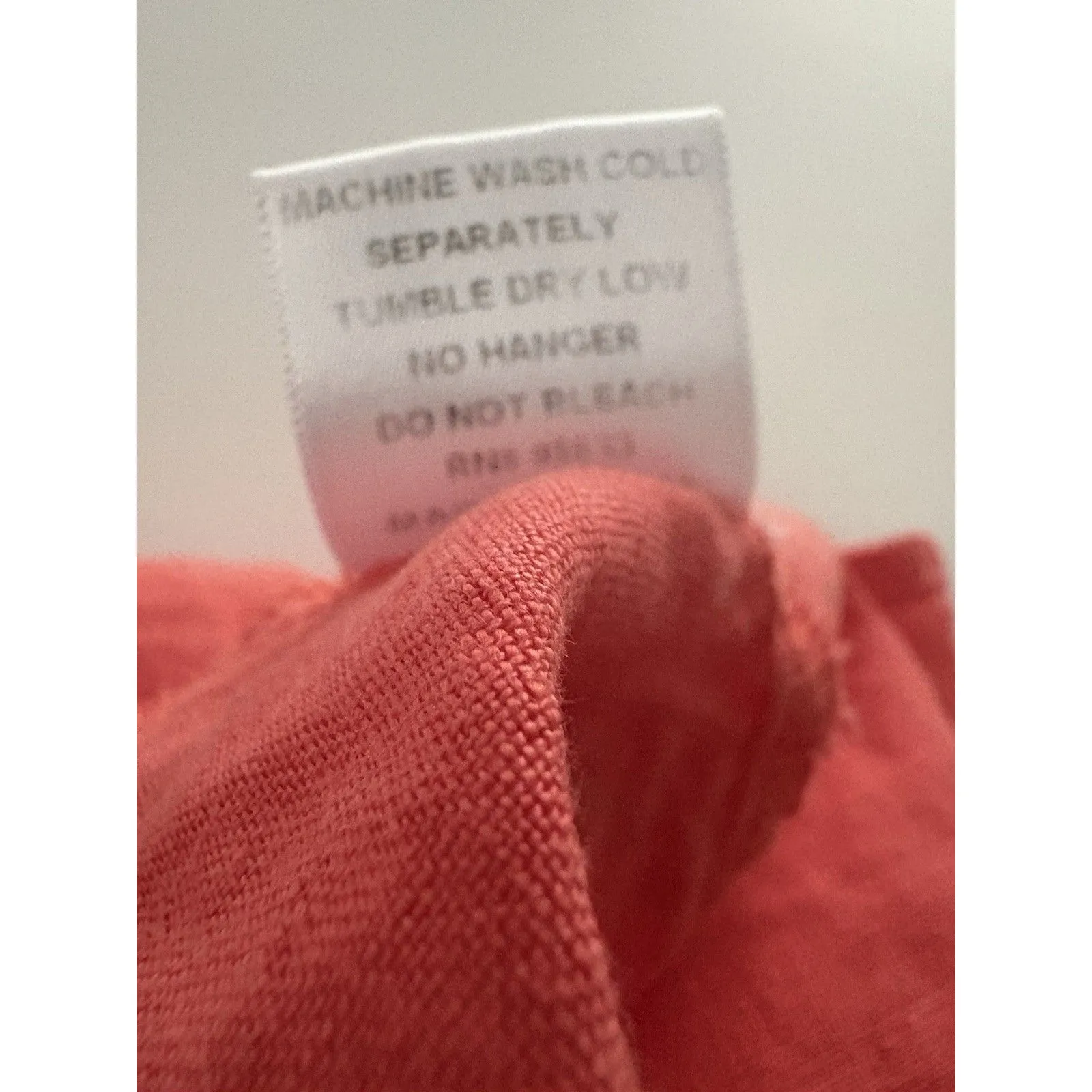 Kleen 100% Linen Top Size M Coral Salmon Pocket Lagenlook Beach Coastal Oversize Orange Size M - Image 12