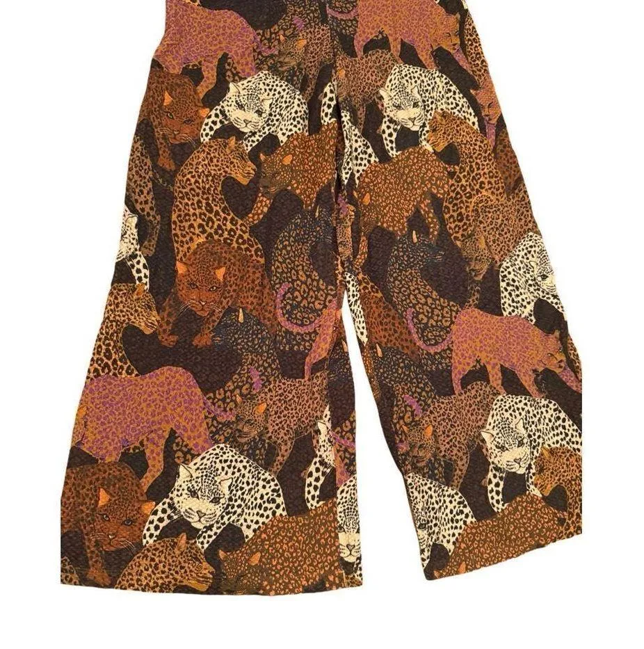 Farm Rio for Anthropologie Animalia Mirana Jumpsuit XS Jumper Romper in Brown Mo - Image 10