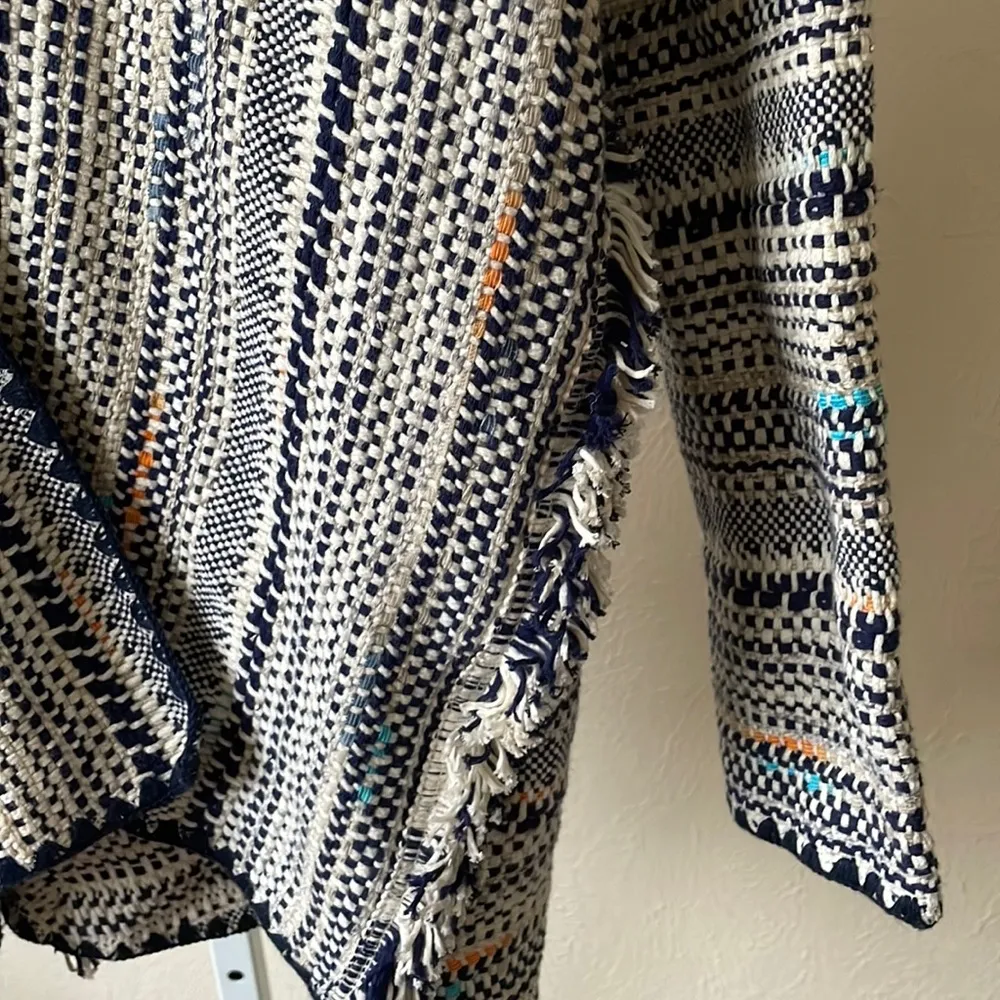 Lucky Brand Pottery super cute fringe multi color Aztec cardigan - Image 6