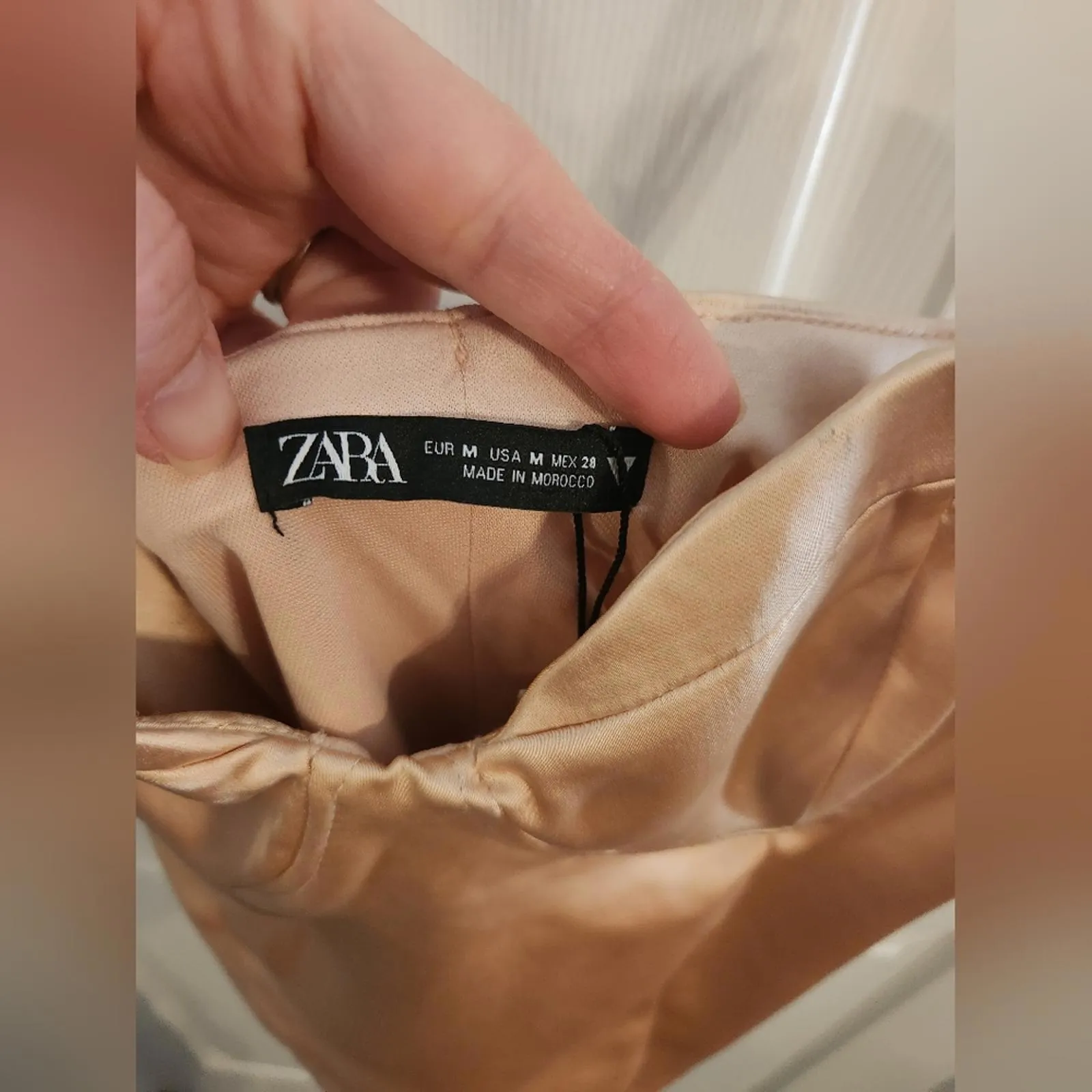 NWT ZARA body Satin burlesque corset peach body suit adjustable straps - Image 8