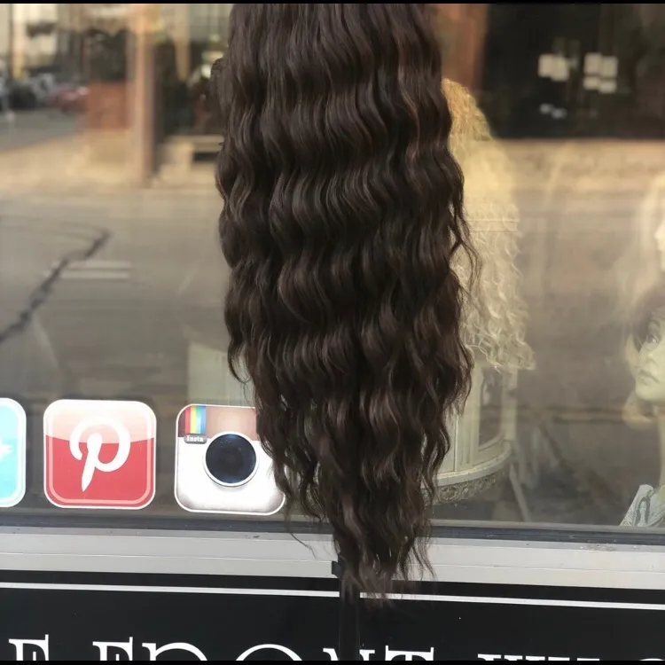 Long Lacefront Wig Beach Waves Brown Highl… - Image 5