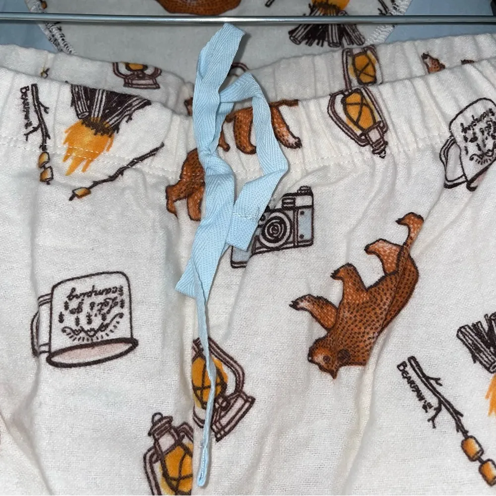 BearPaw 2-Piece Pajamas Set with Camping Print Lightweight Flannel Sleep Pant 2X - Image 8