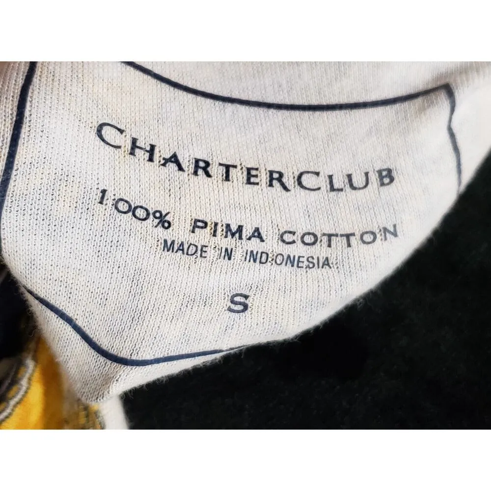 Charter Club Women's Multicolor Pima Cotton Round Neck Long Sleeve Top Blouse S - Image 8