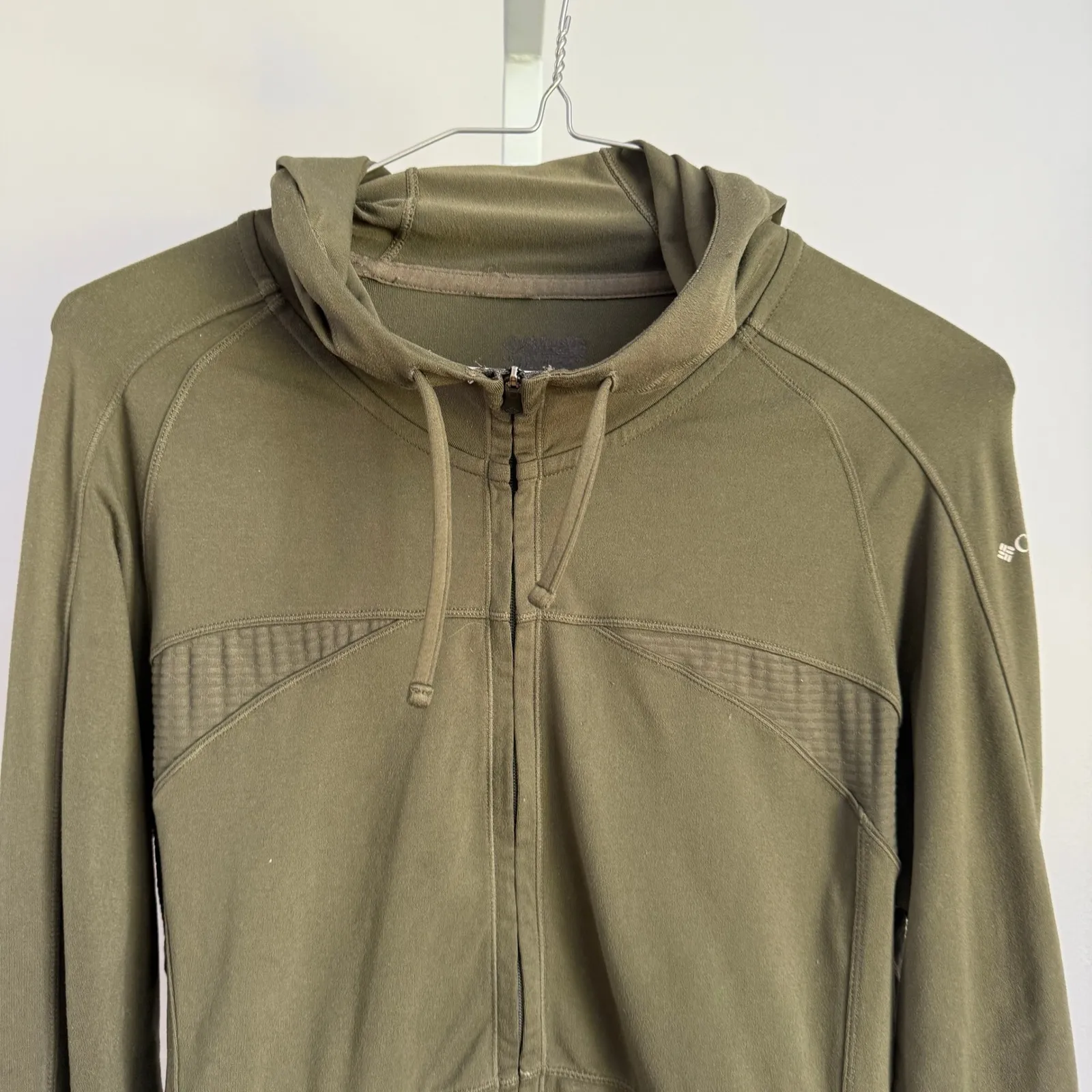 Columbia Titan Lite women's‎ size M Hooded Full Zip Jacket Olive Green Athletic - Image 2