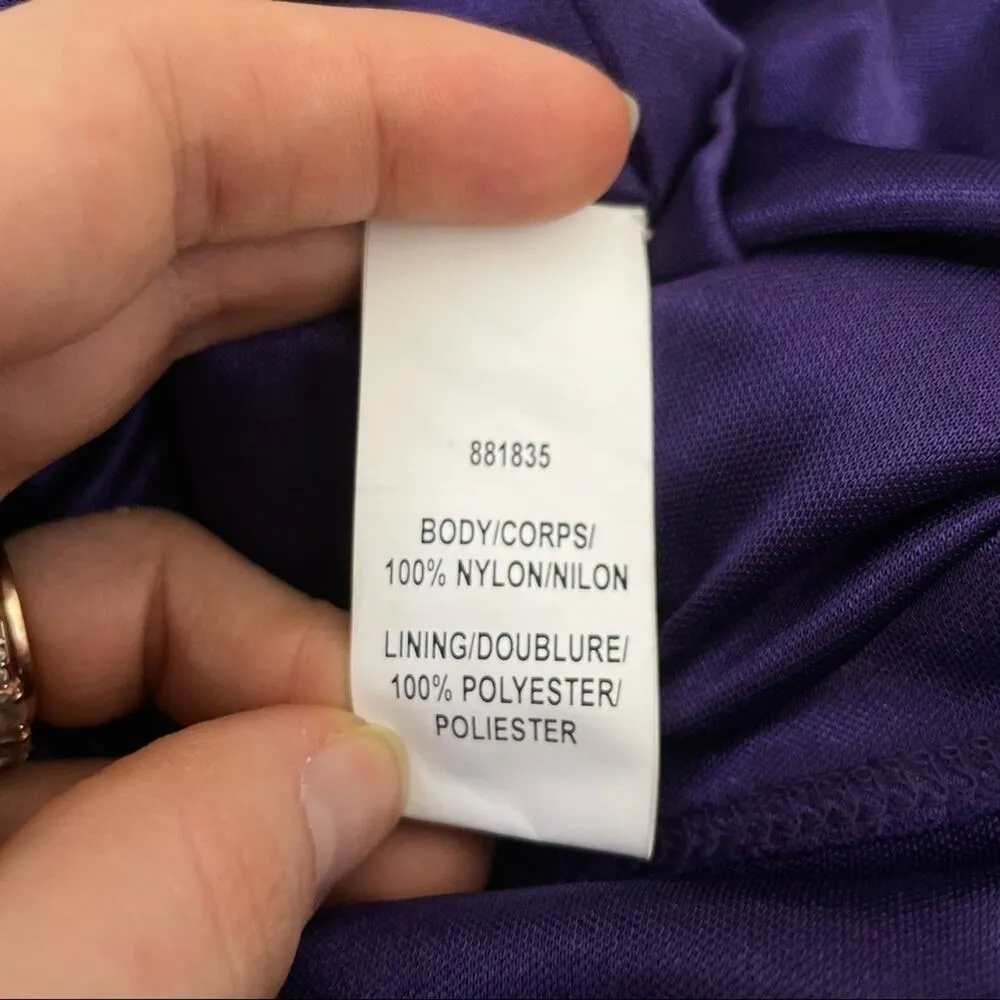 THEIA Flower Petal Dress Size 4 Beaded Fairytale Party Event Date Formal Wedding Purple - Image 11