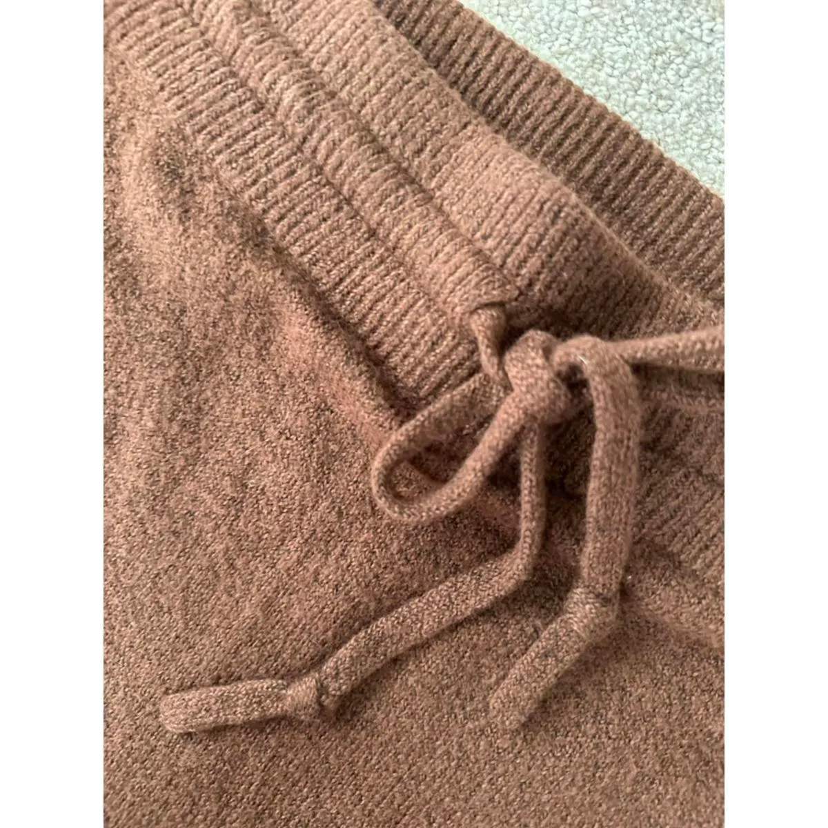 Treasure & Bond Midi Sweater Skirt with Drawstring Brown NWT Small - Image 3