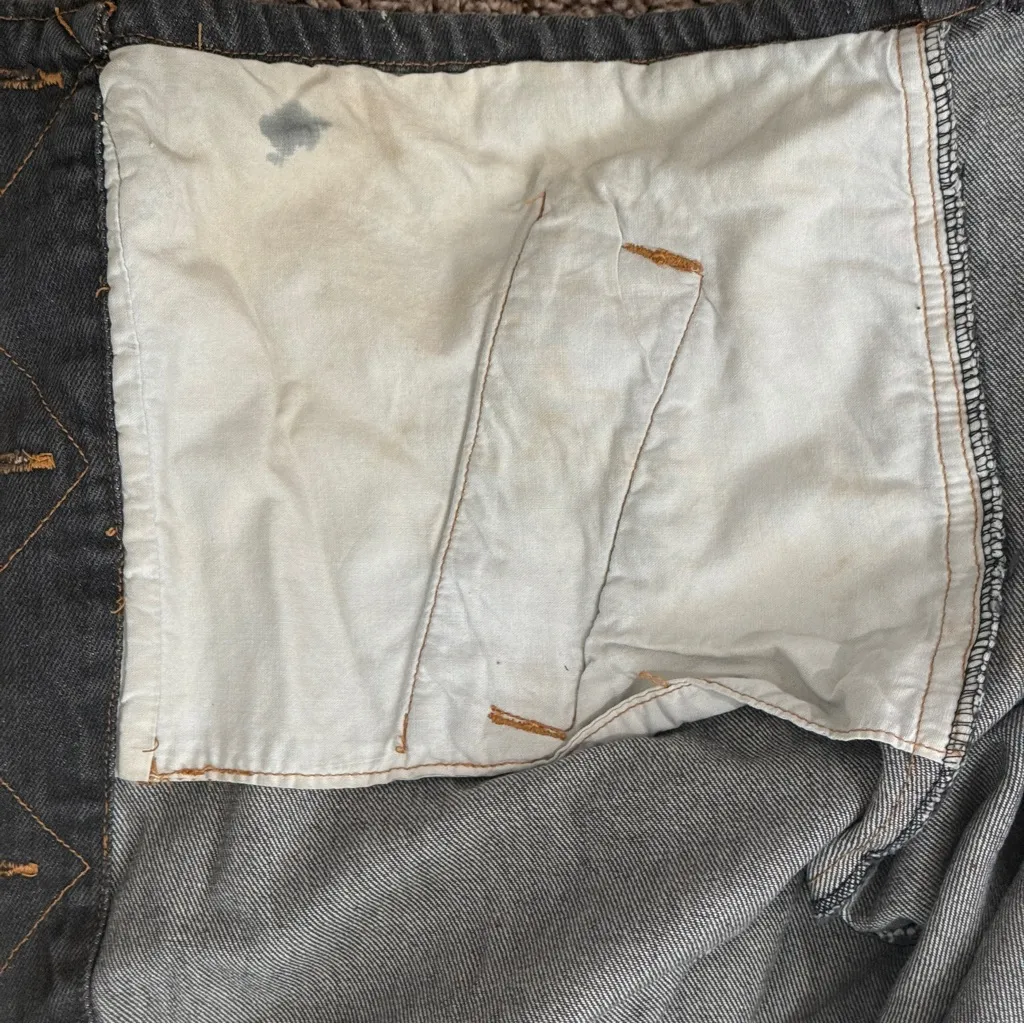 Limited Edition‎ Vintage Fringe Faded Black Denim Jacket sz Large 80's Unisex - Image 14