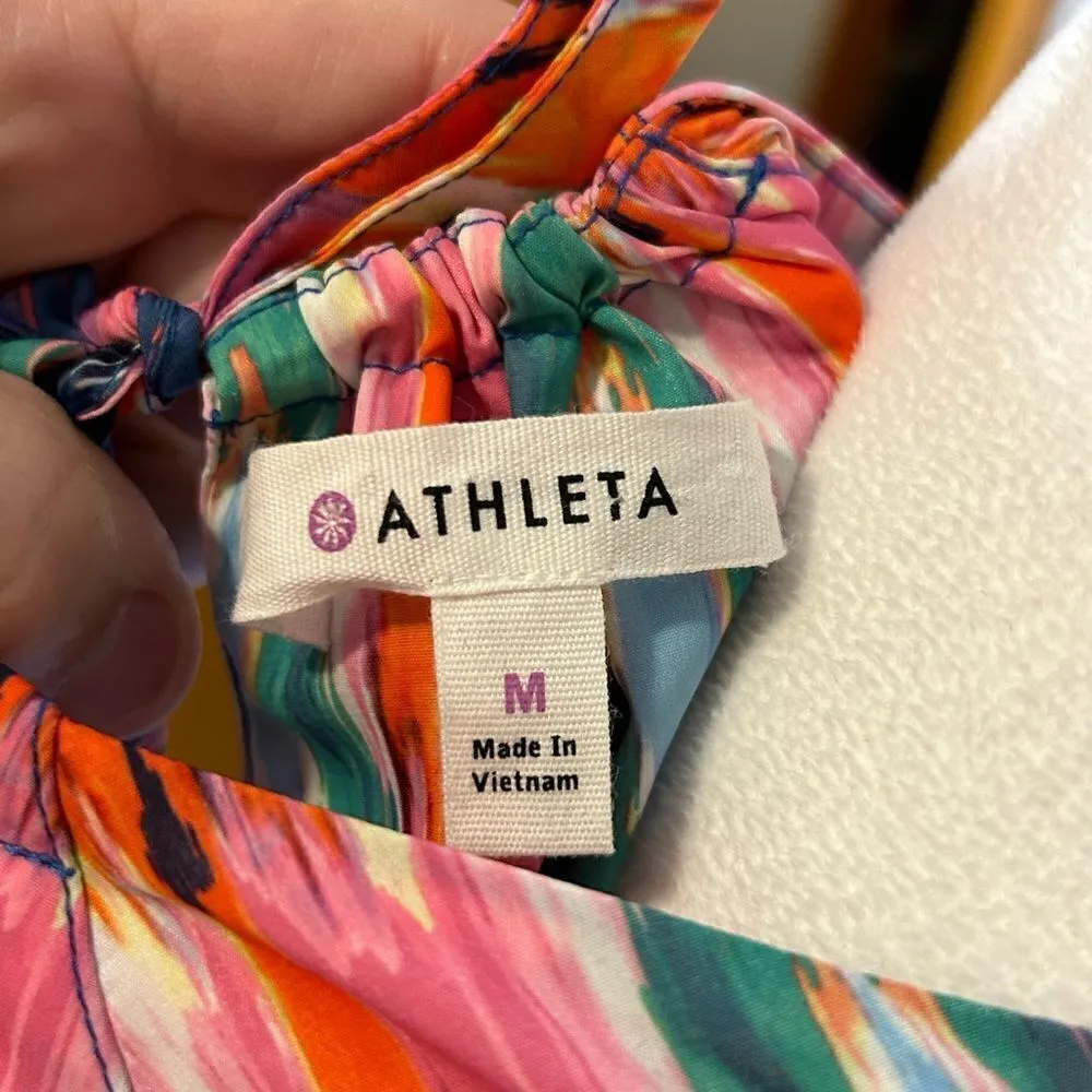 Athleta Ikat Martinique Halter Dress Size‎ M Multi-Color Print Tassel Tie BIN I - Image 9