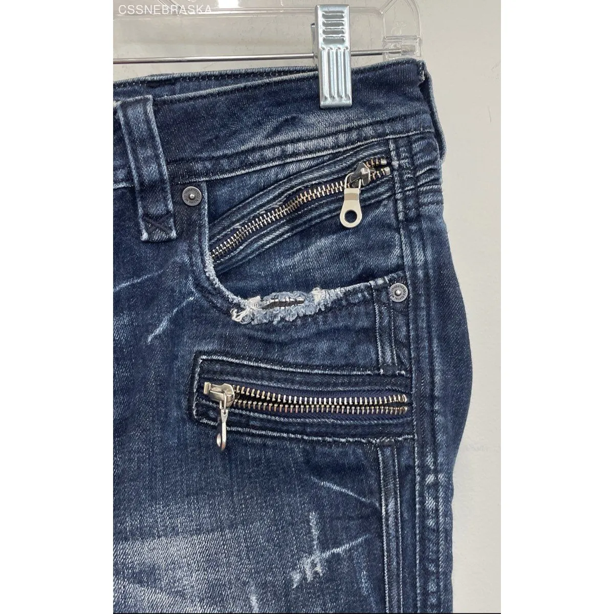 Rock Revival Cladelle‎ Skinny Moto Jeans- Zippered Pockets - Size 27 - Image 2
