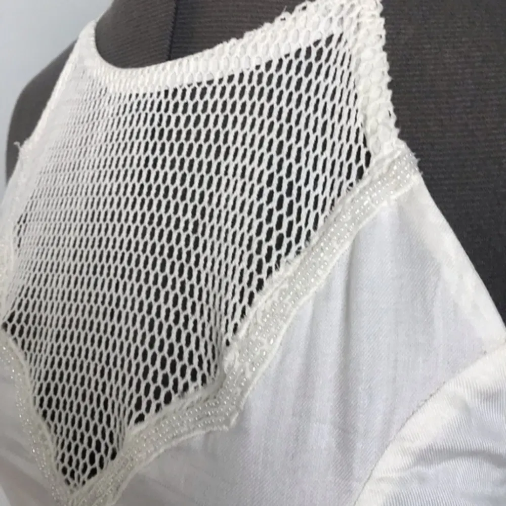 Lovers + Friends  white mesh beaded dress - Image 3