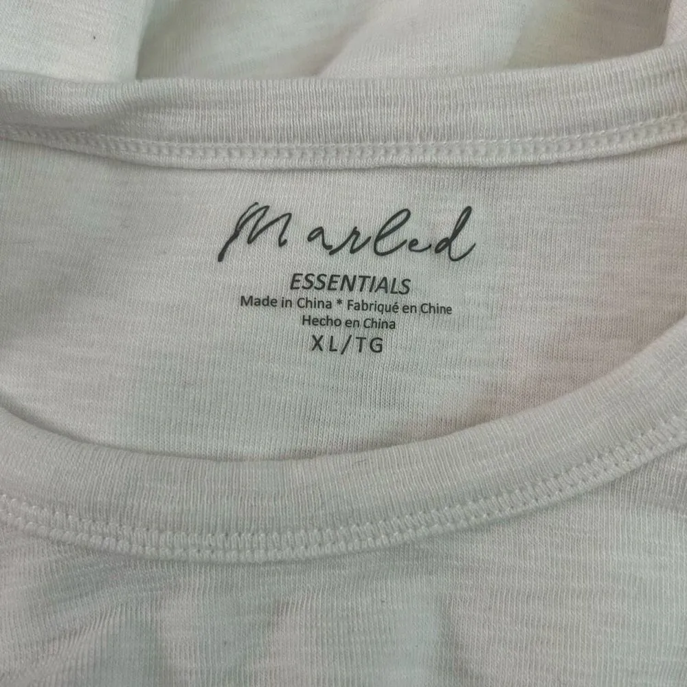 Marled Essentials White Tank Top Women’s XL Sleeveless Basic Casual Layering - Image 3