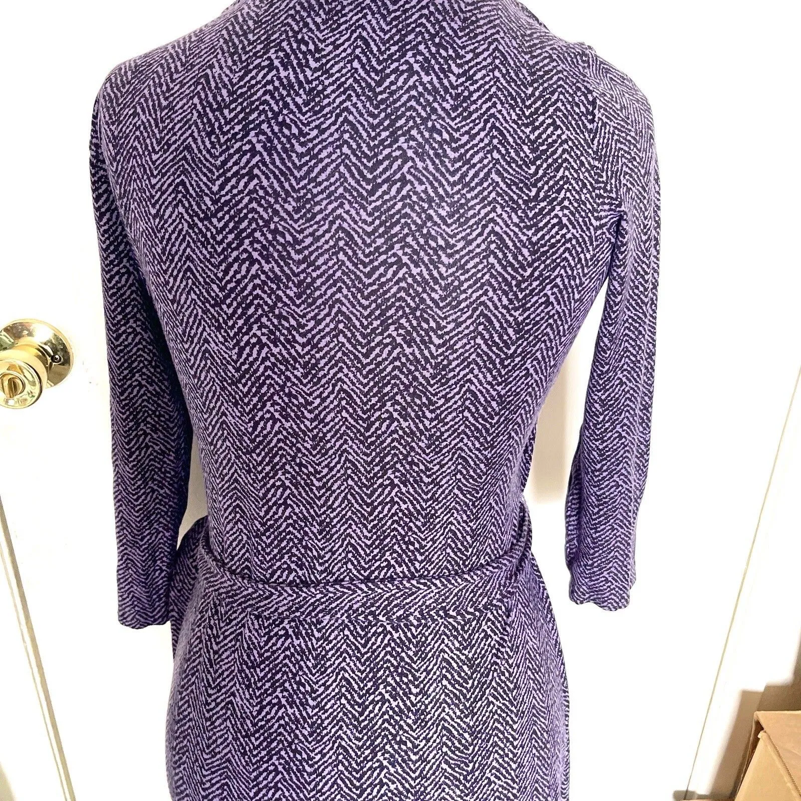 TALBOTS Dress Women’s Sz Small Petite Faux Wrap Purple Feminine Romantic Y2k - Image 8