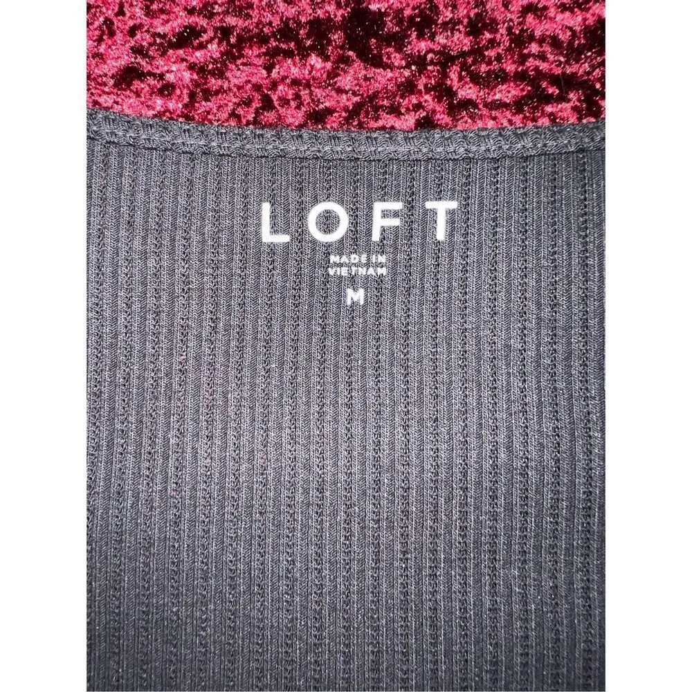 Women’s Black Ribbed Longsleeve Top Flutter Shoulders MEDIUM - Image 7