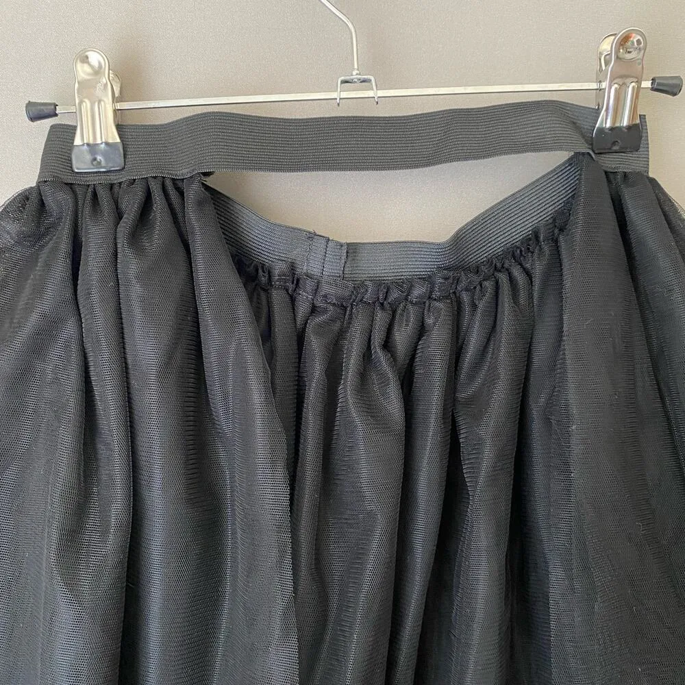 Gothic sz S black sheer half train skirt‎ - Image 3